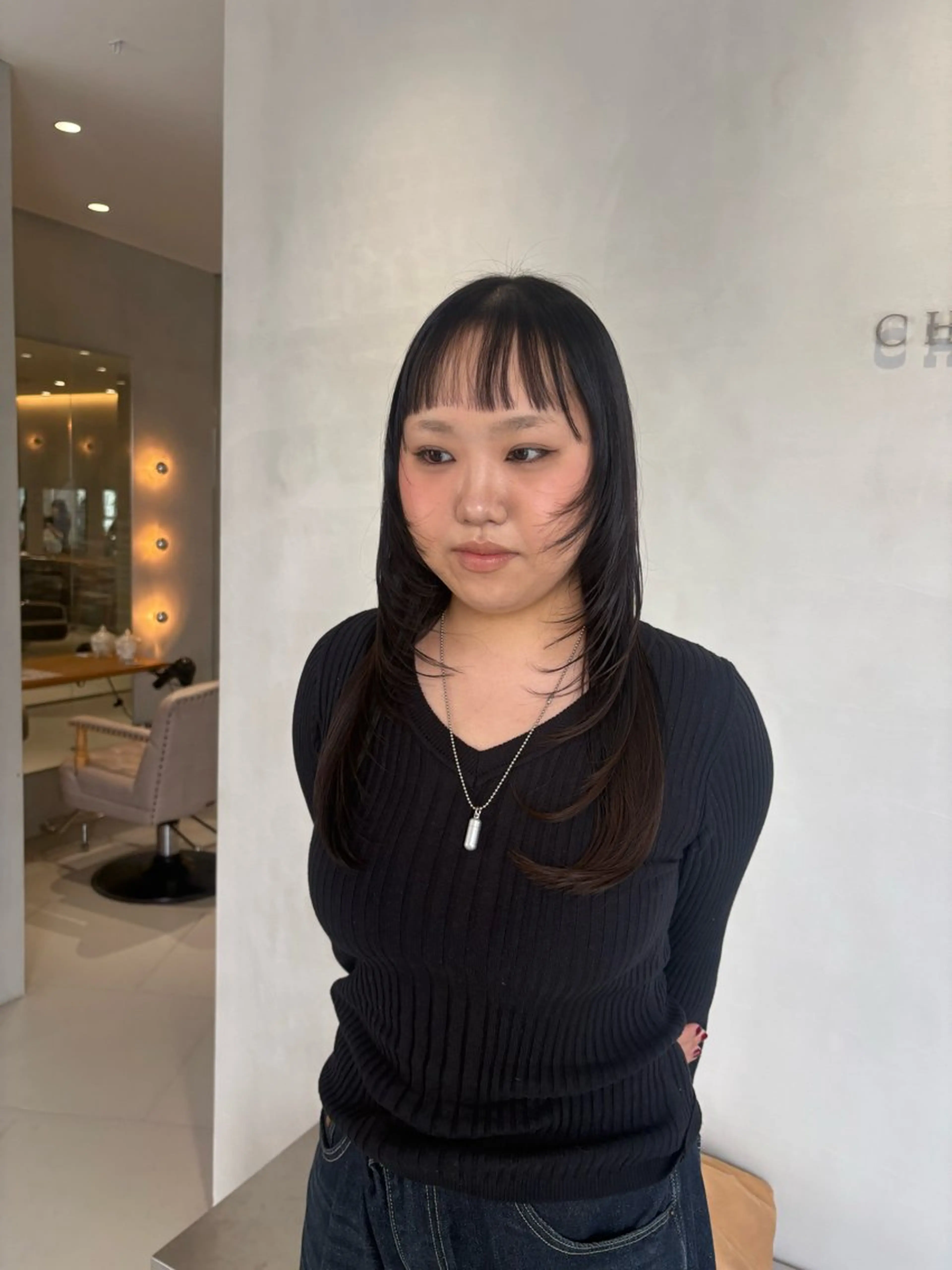 ロング 顔周りカット ハイレイヤー レイヤーカット 🌺chord /momone🌺のヘアスタイル