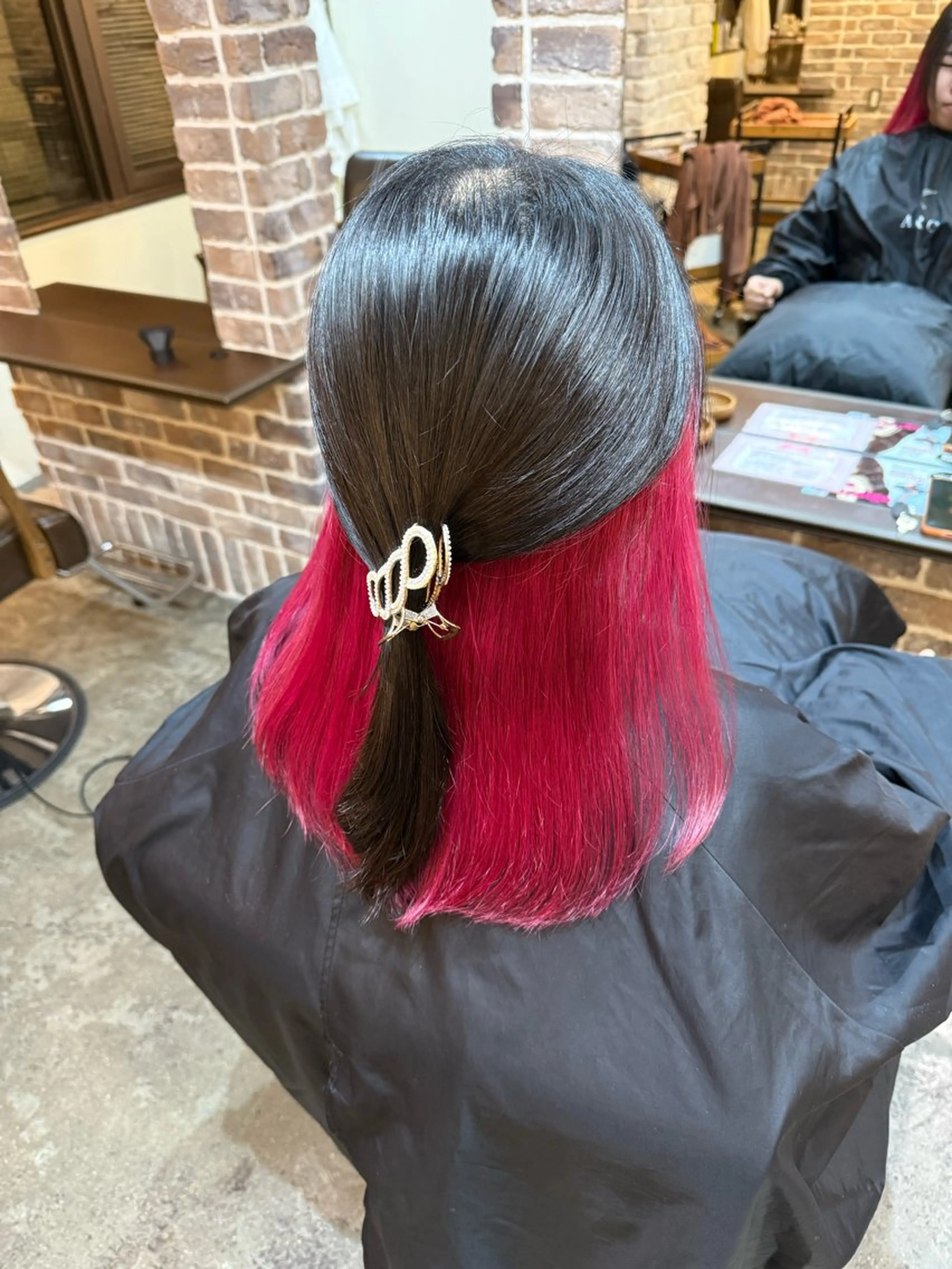 ミディアム カラー ブリーチ レッドカラー カット ヘアカラー トリートメント 艶カラー/インナー /グラデ/大西小百合のヘアスタイル