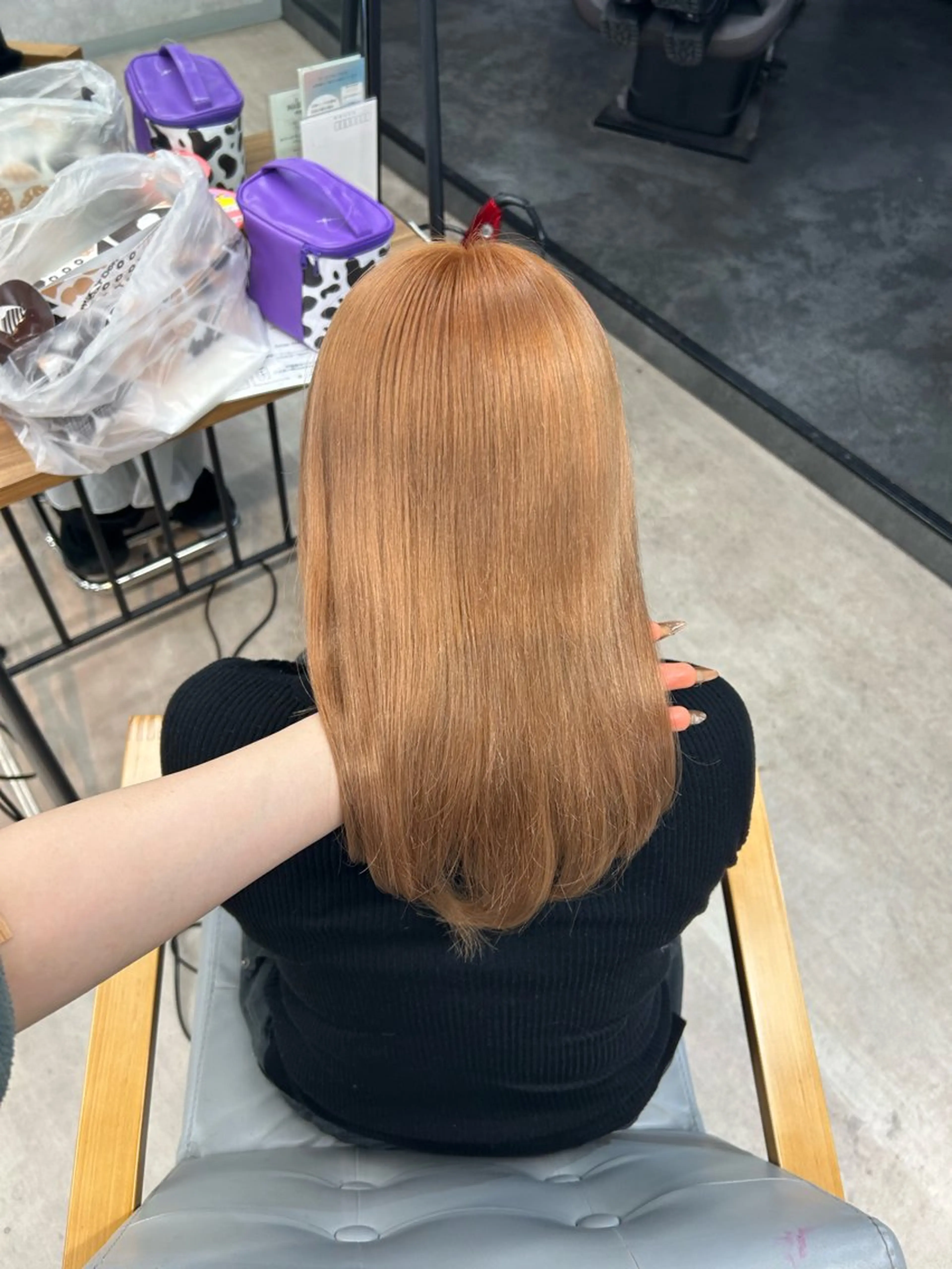 ミディアム カラー カット ヘアカラー 💗ツヤ髪ハイトーン 💗RIKOのヘアスタイル