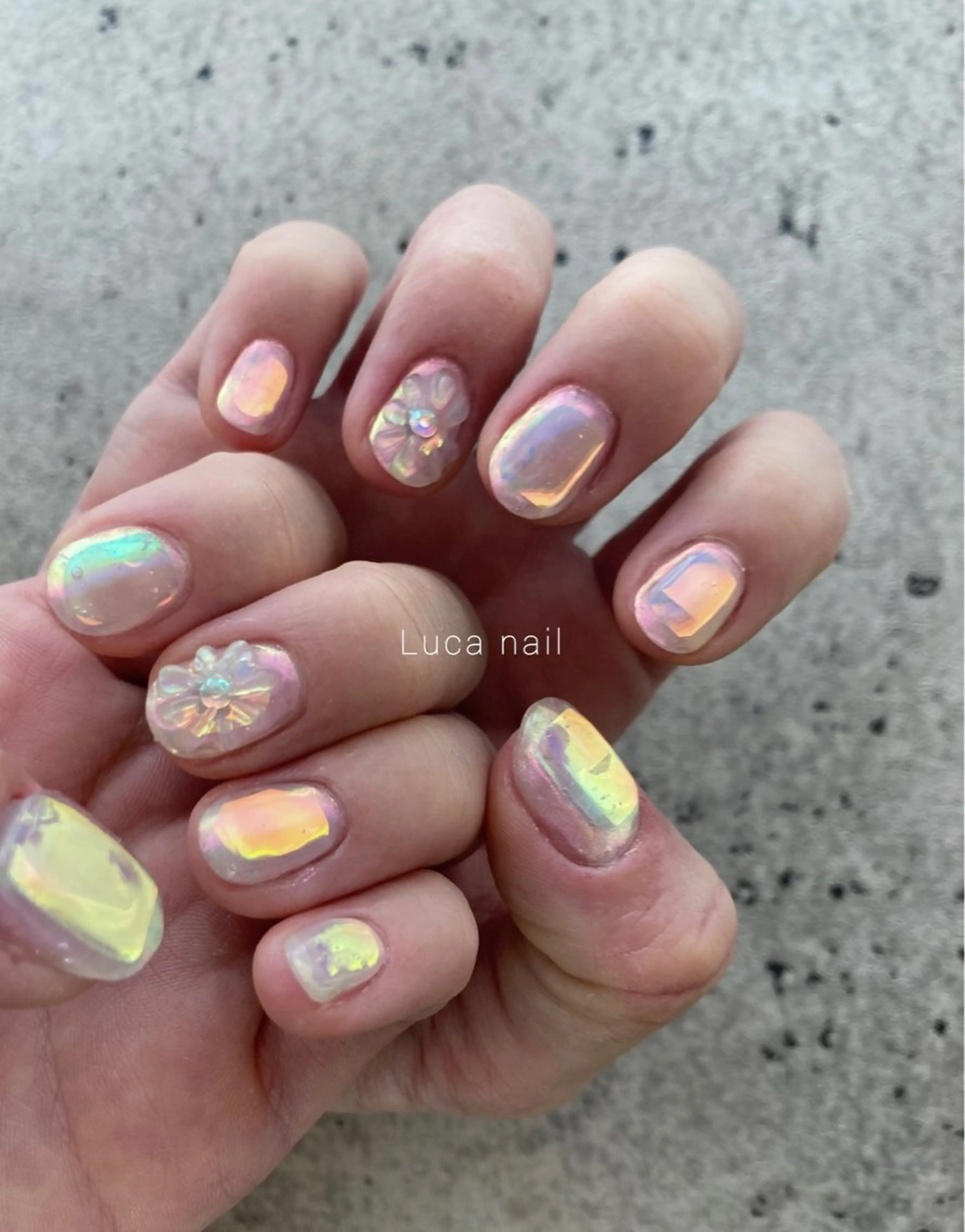 ネイル アートネイル 氷ネイル・うるうるネイル ハンドネイル Luca nailのネイルデザイン