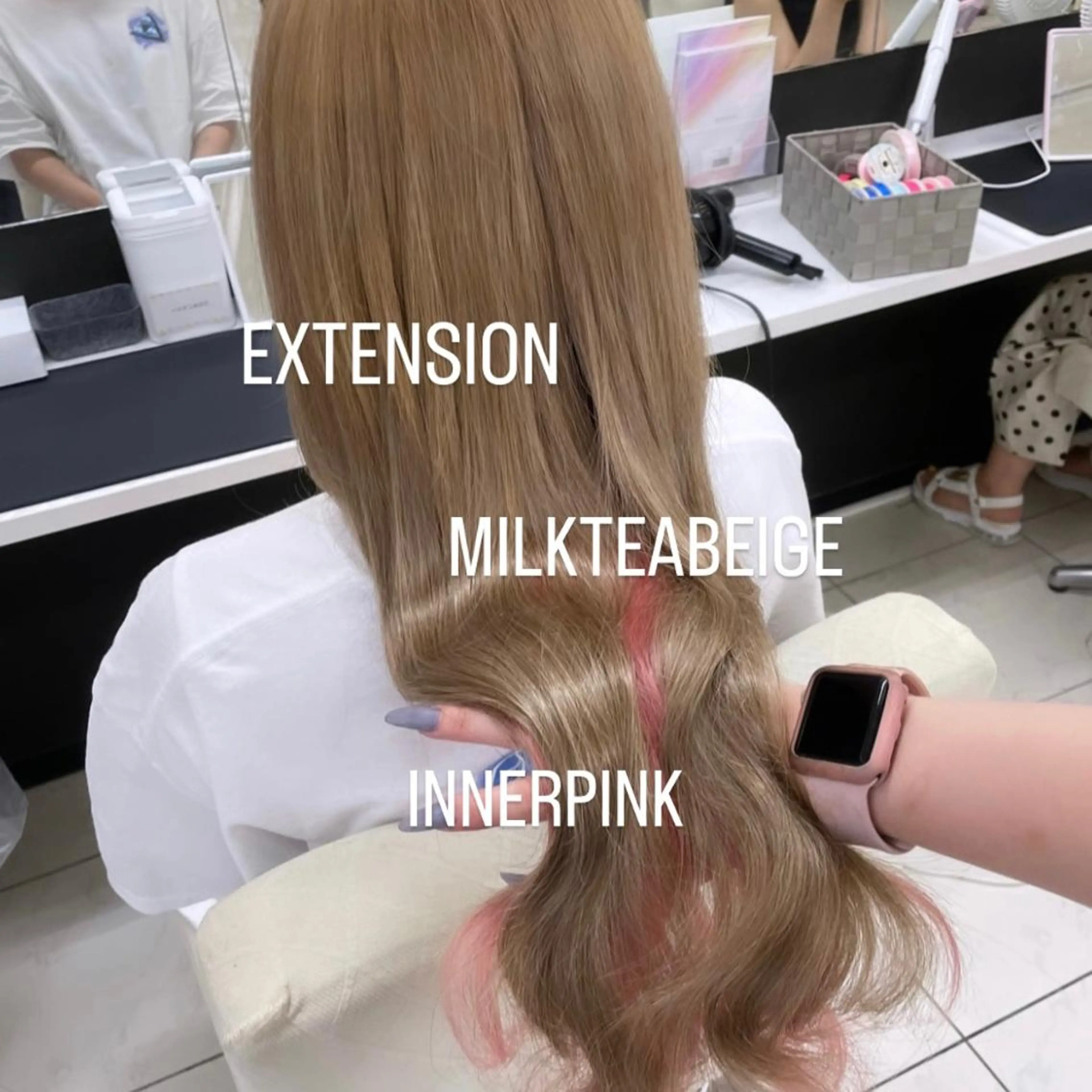 ロング エクステ エクステ🩵ブリーチ 韓国ヘア🩵KAEのヘアスタイル