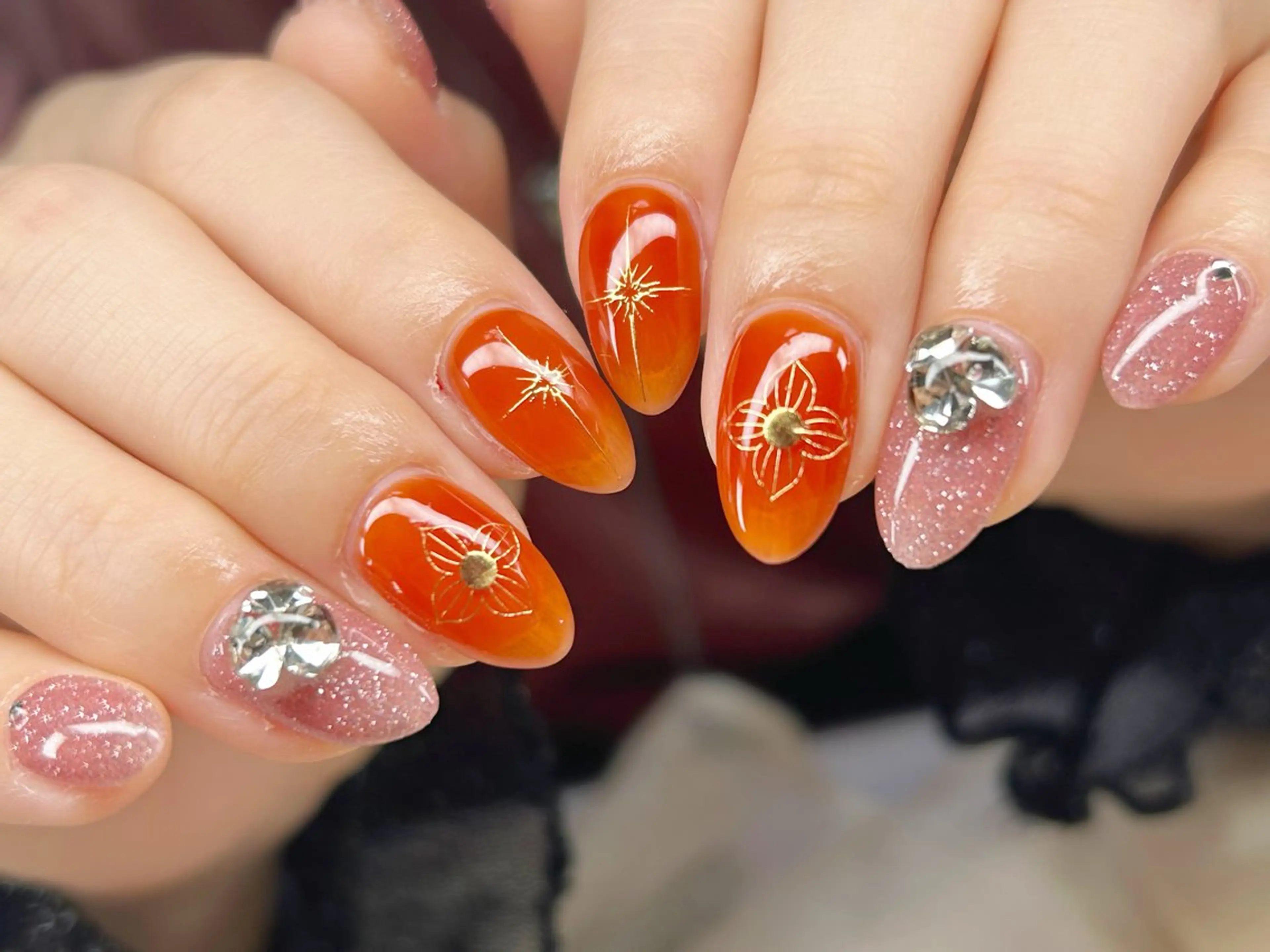 ネイル アートネイル チークネイル 成人式 入学式 長さ出し ハンドネイル Lino Nailのネイルデザイン
