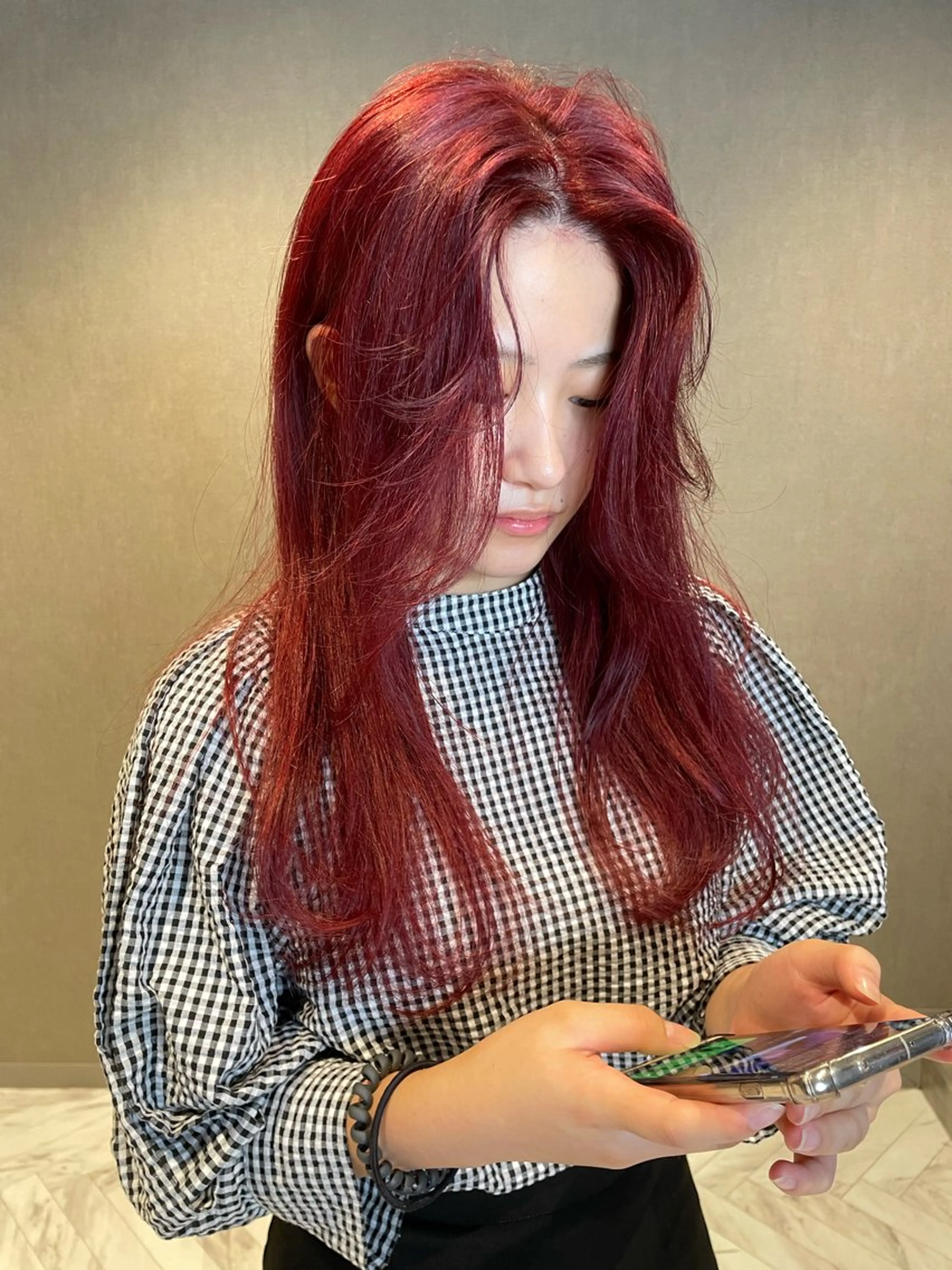 ロング カラー ロング カット ヘアカラー トリートメント さと ちはるのヘアスタイル