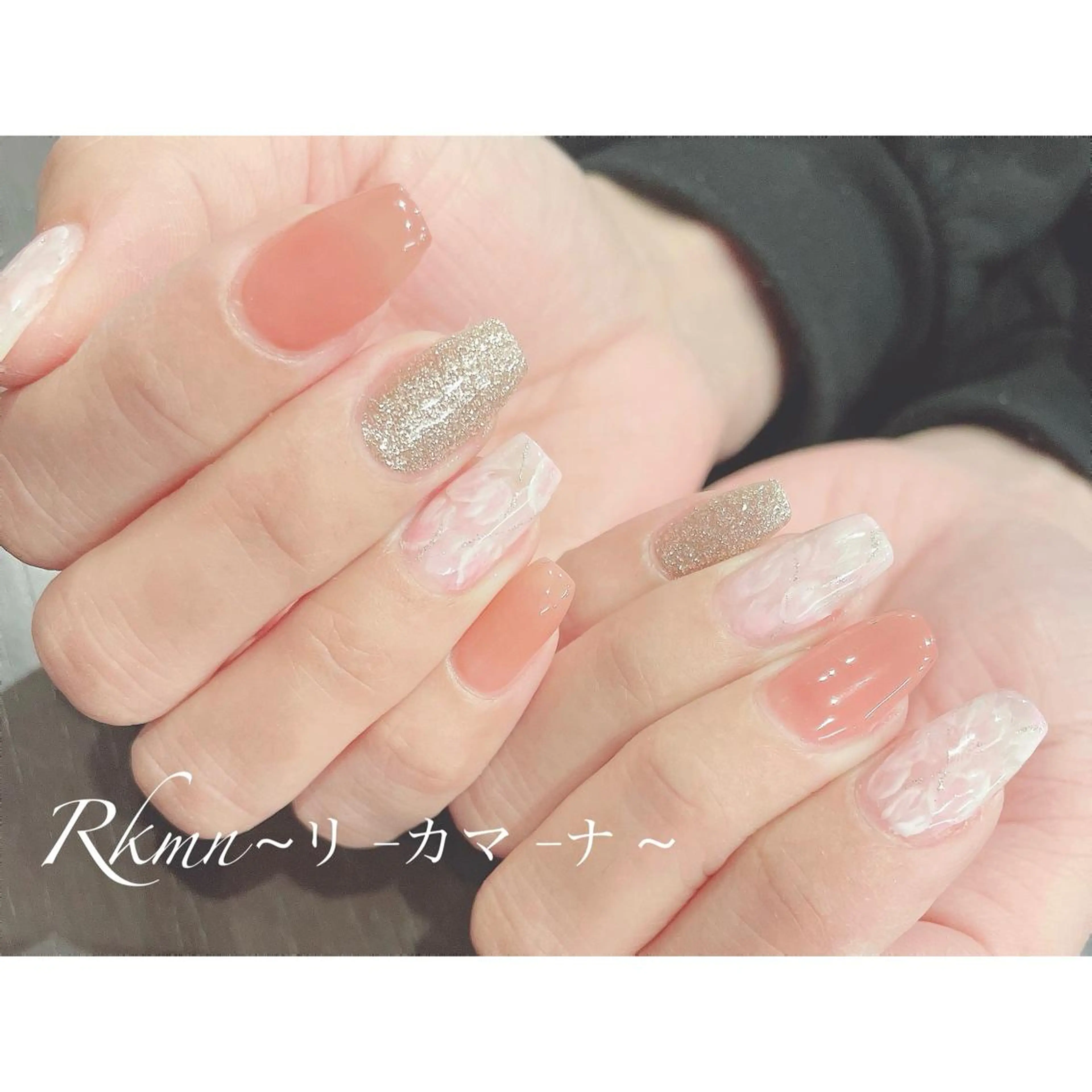 ネイル アートネイル 桜ネイル フレンチネイル ジェルネイル グラデーション ハンドネイル フットネイル ハンドケア Rkmn ~リ-カマ-ナ~のネイルデザイン