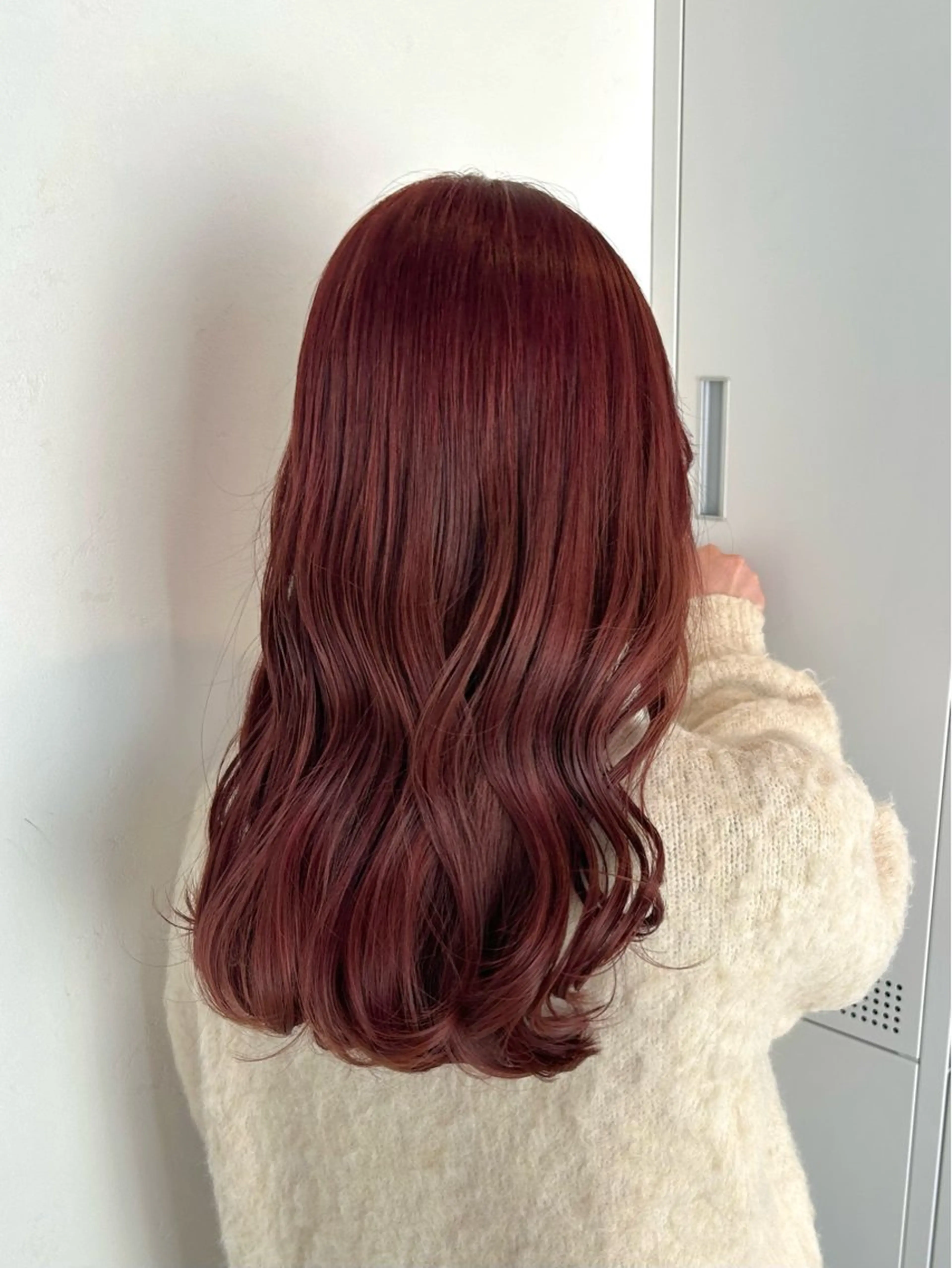 セミロング カラー ブラウンカラー ピンクカラー ピンクブラウン カット ヘアカラー トリートメント 艶カラー/レイヤー/ ハイトーン/まなみのヘアスタイル