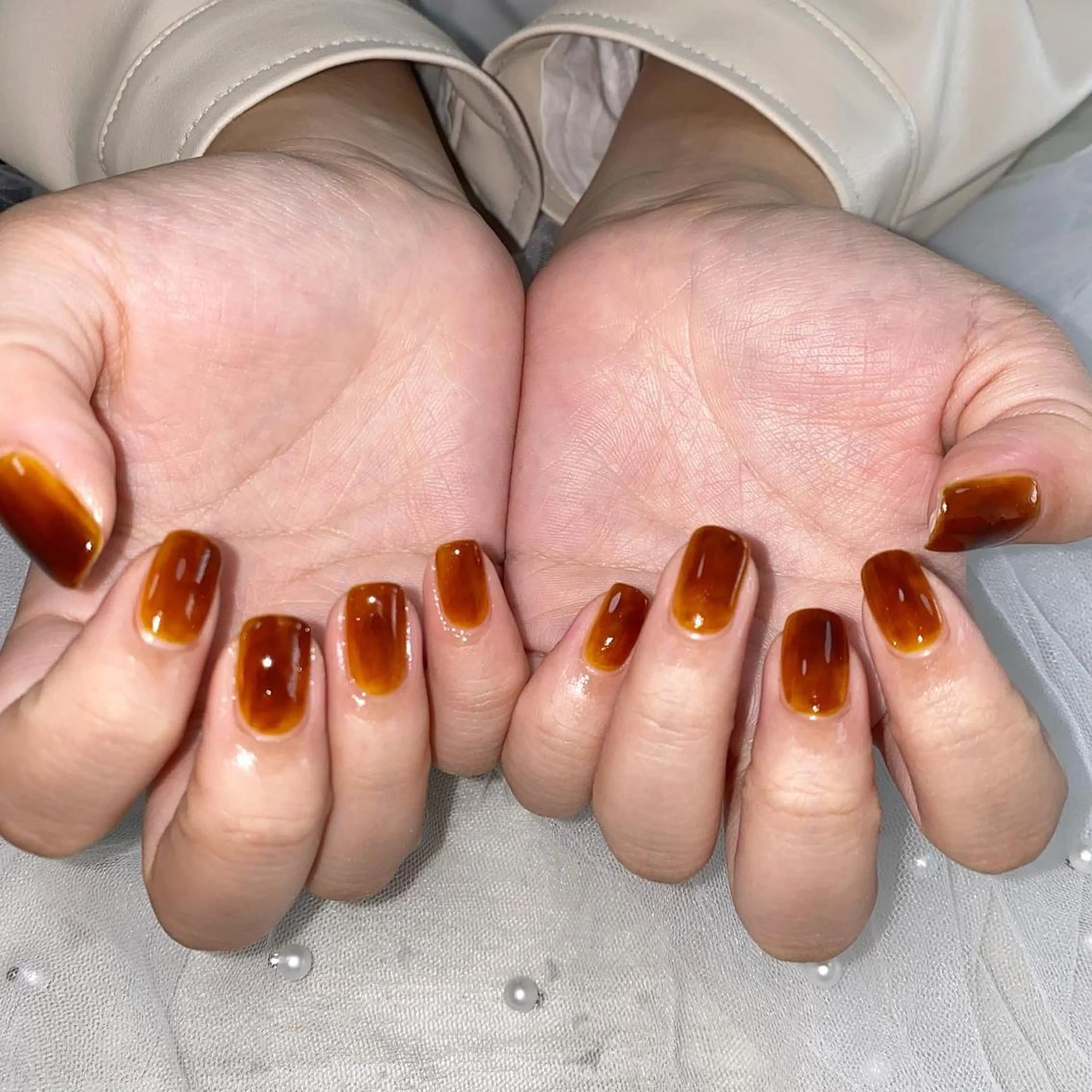 ネイル べっ甲ネイル I pinknail 韓国風·持ち込み専門のネイルデザイン