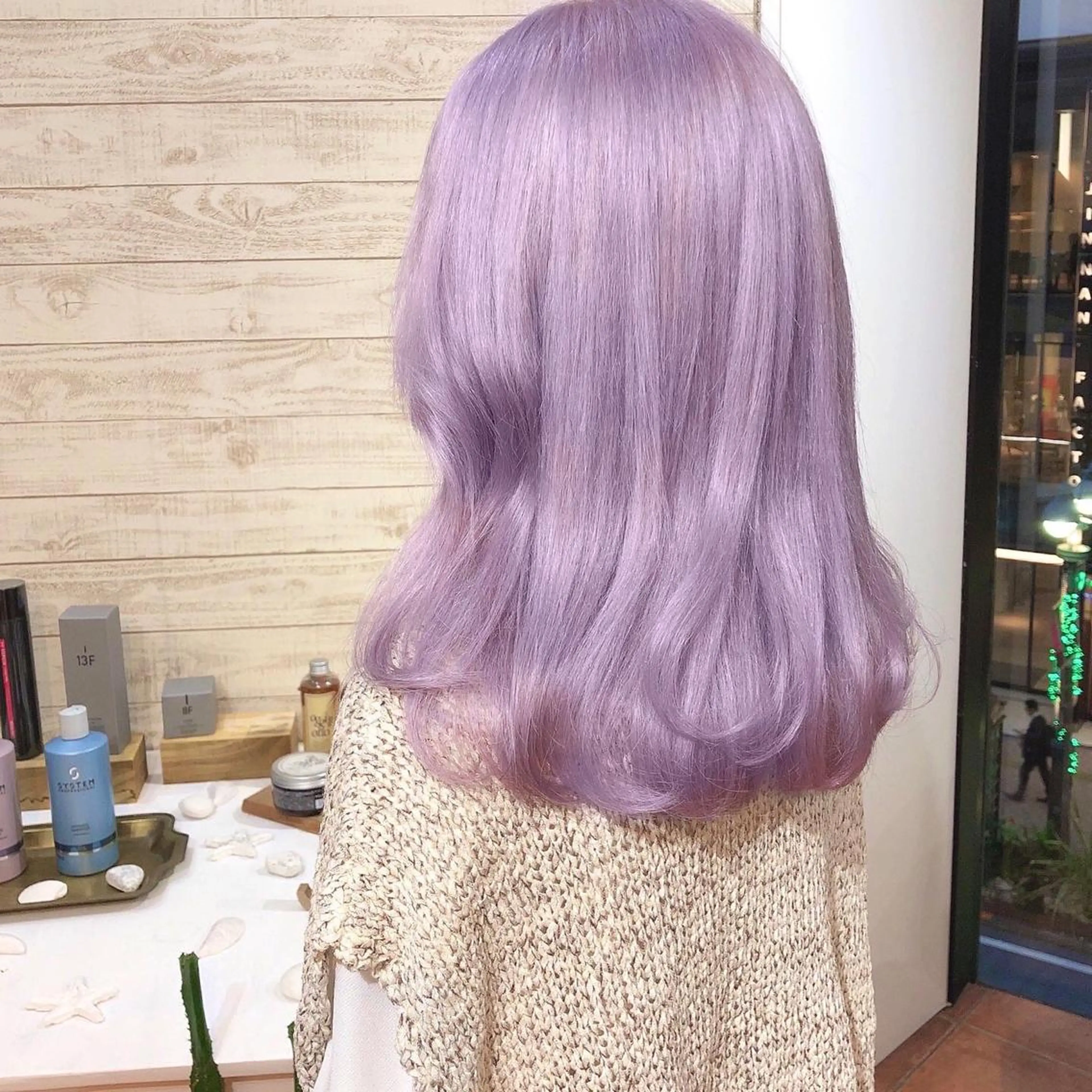 ミディアム カラー ブリーチ ケアブリーチ ラベンダーカラー ヘアカラー トリートメント 韓国ヘア/レイヤー カット SAKURAのヘアスタイル