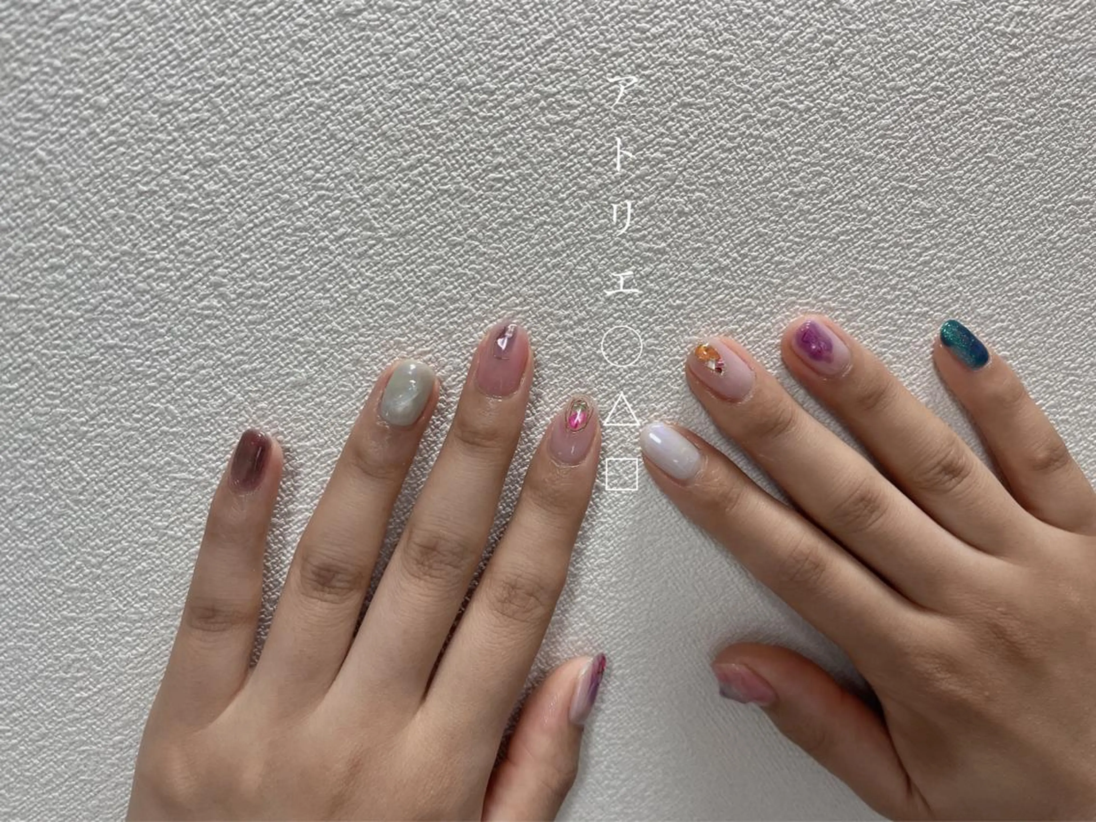 ネイル ニュアンスネイル 春ネイル ハンドネイル アトリエ ○△□のネイルデザイン