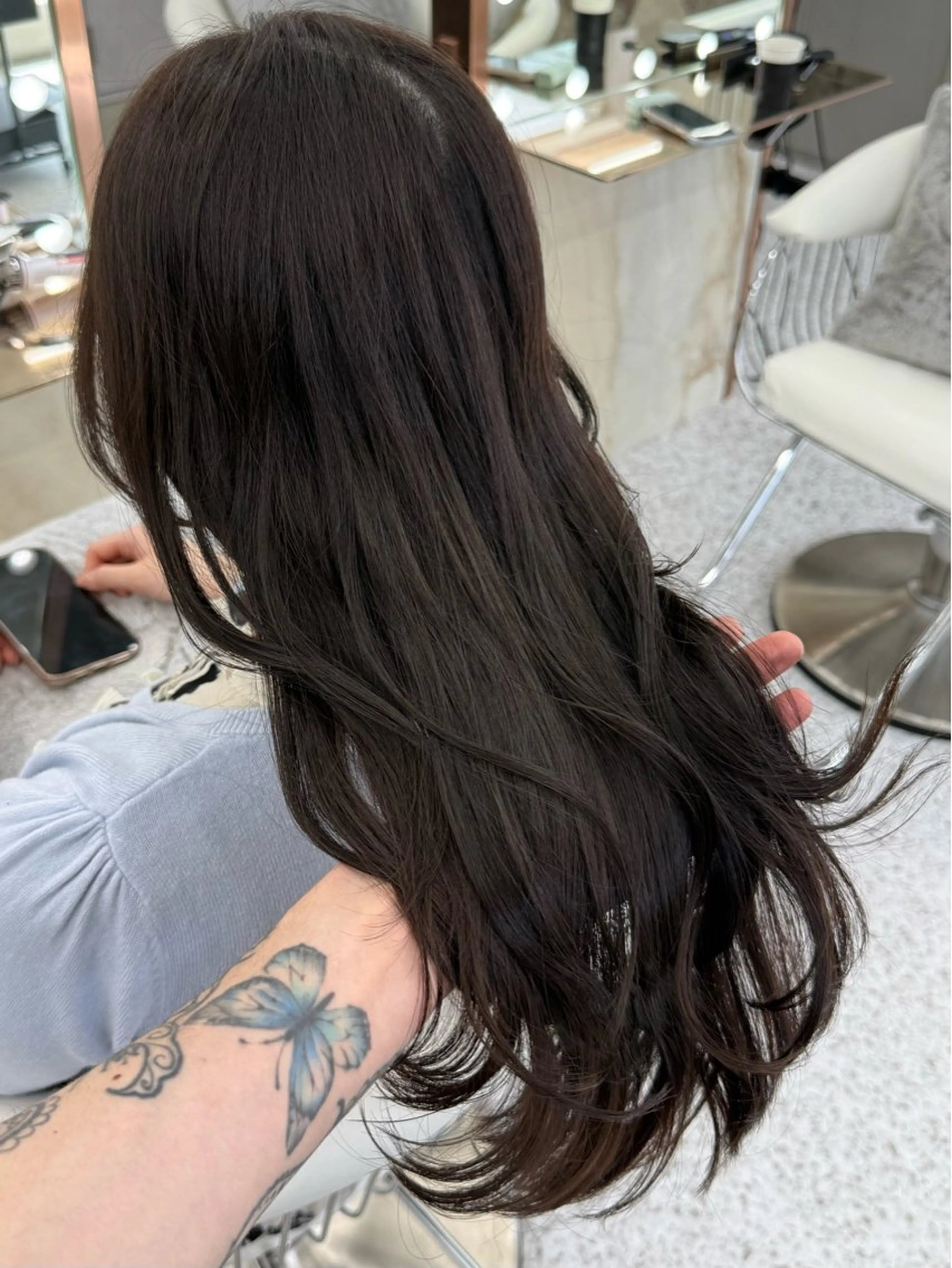 セミロング 韓国風ヘア トリートメント カット ヘアカラー トリートメント 大宮レイヤーカット ハッシュ　柏崎颯刀のヘアスタイル