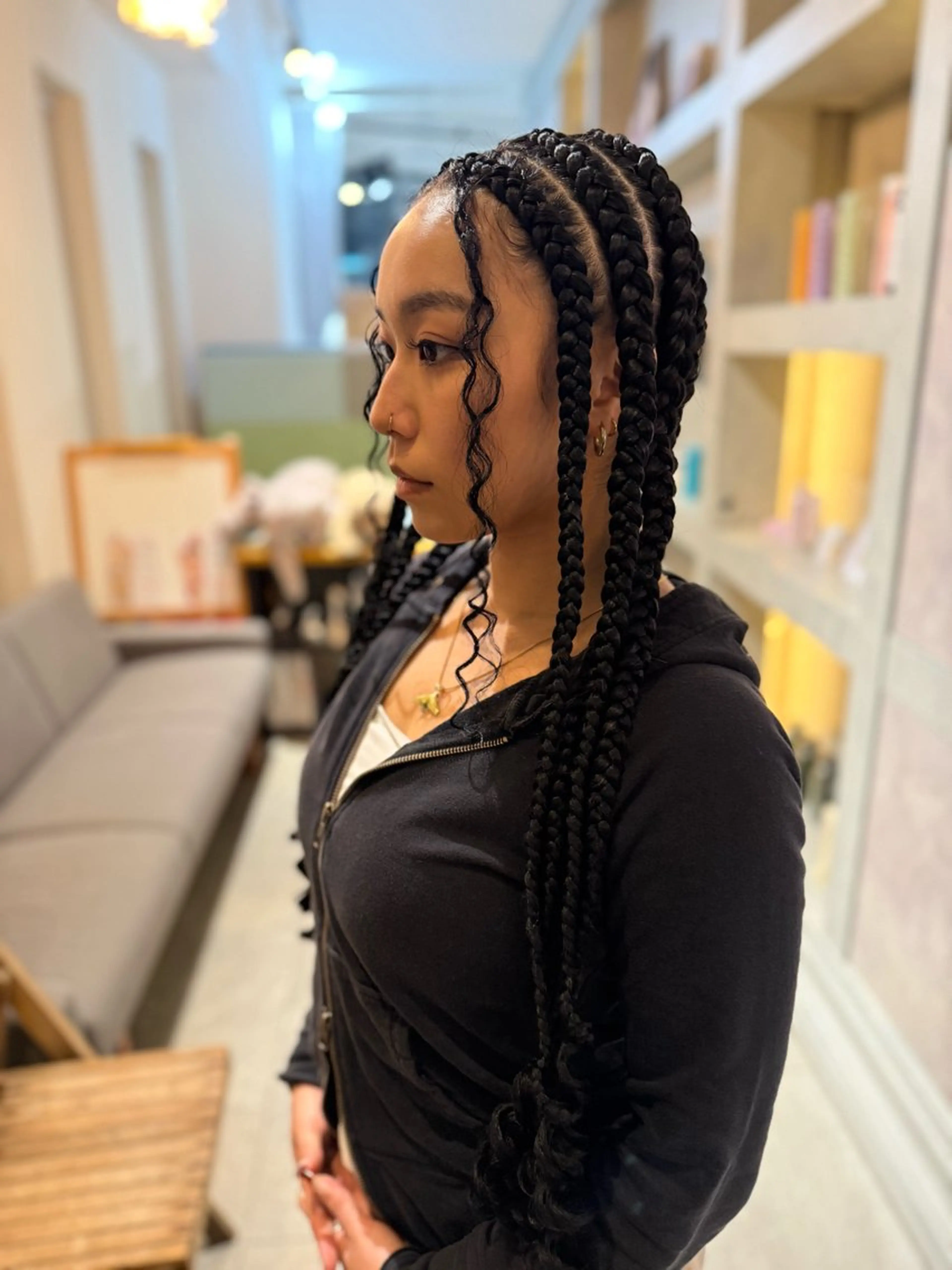 ロング カラー パーマ メンズ キッズ エクステ エクステ ヘアセット BRAIDS💎愛子 大人ハイライト💎のヘアスタイル