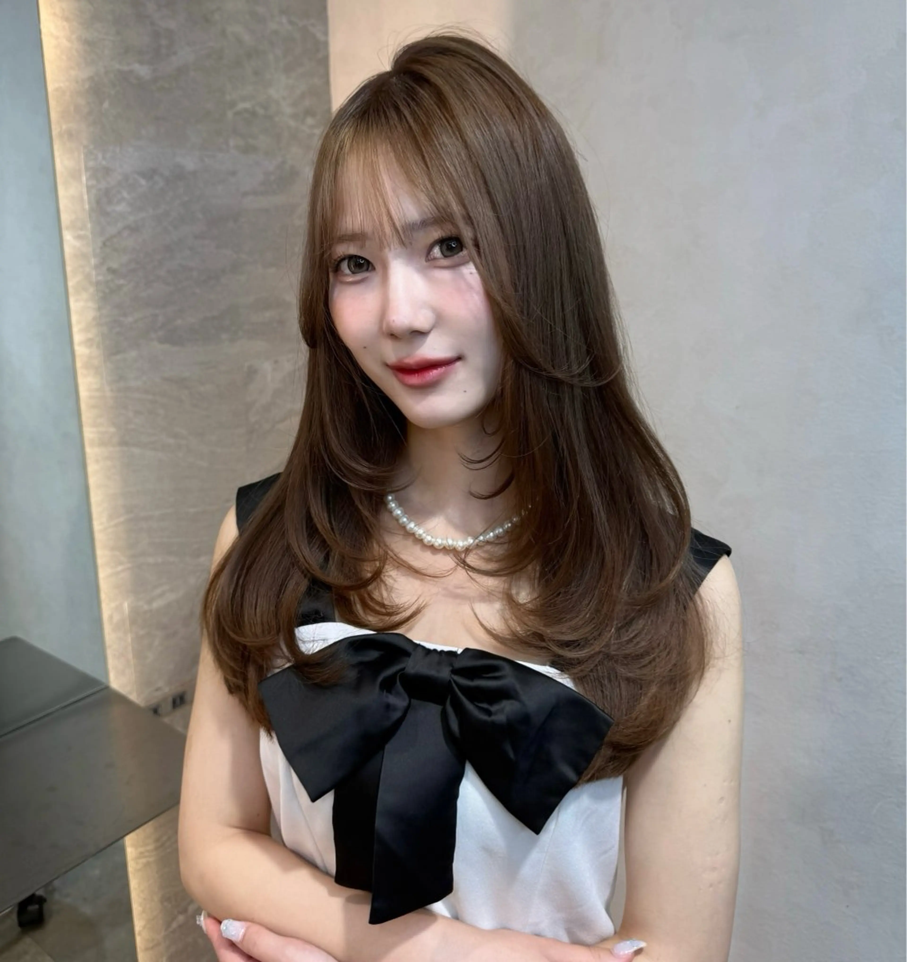 ロング 韓国ヘア／レイヤー/ 顔周り/Harunaのヘアスタイル