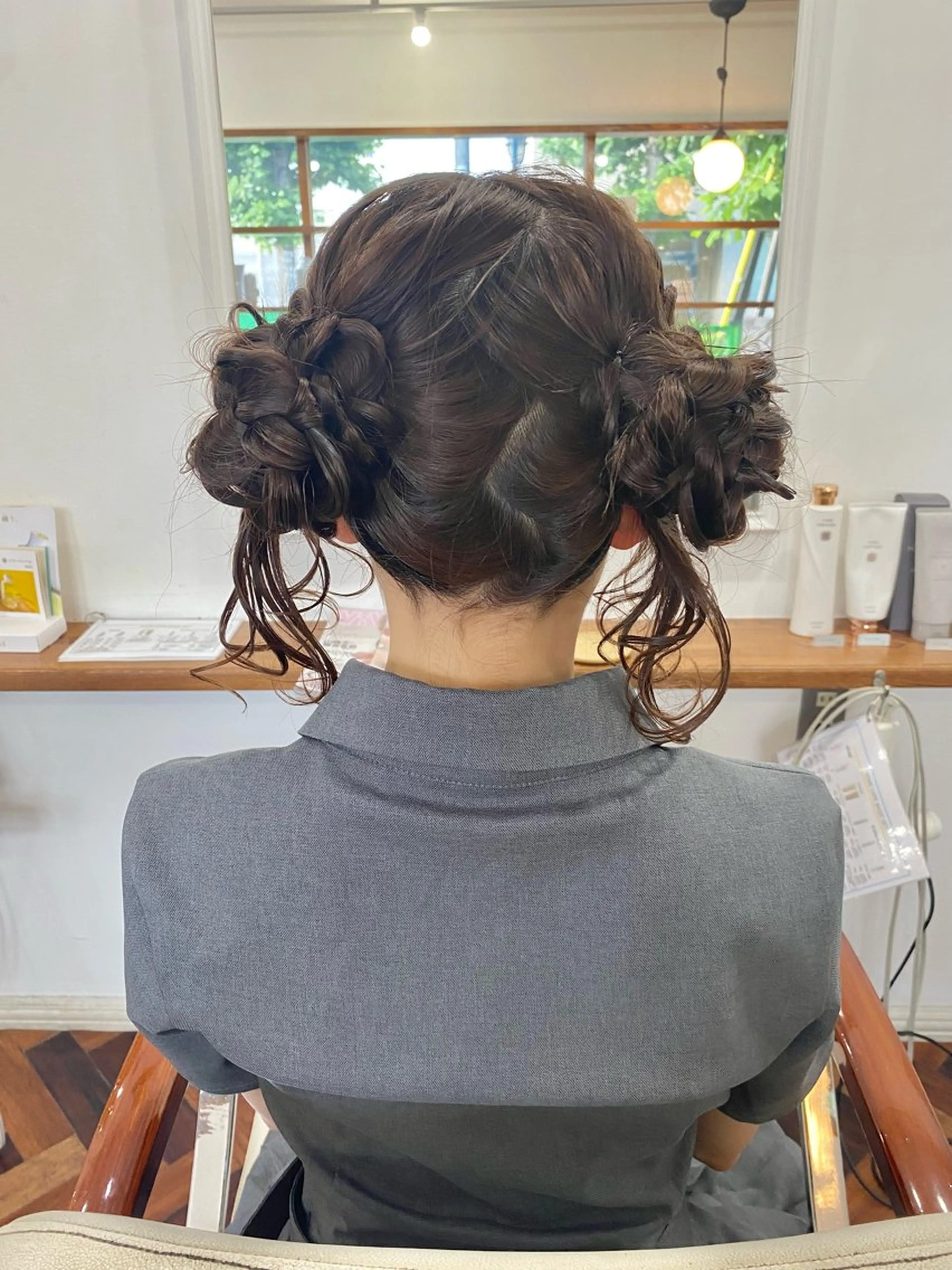 セミロング 浴衣 ヘアセット Kazaoka Saraのヘアスタイル