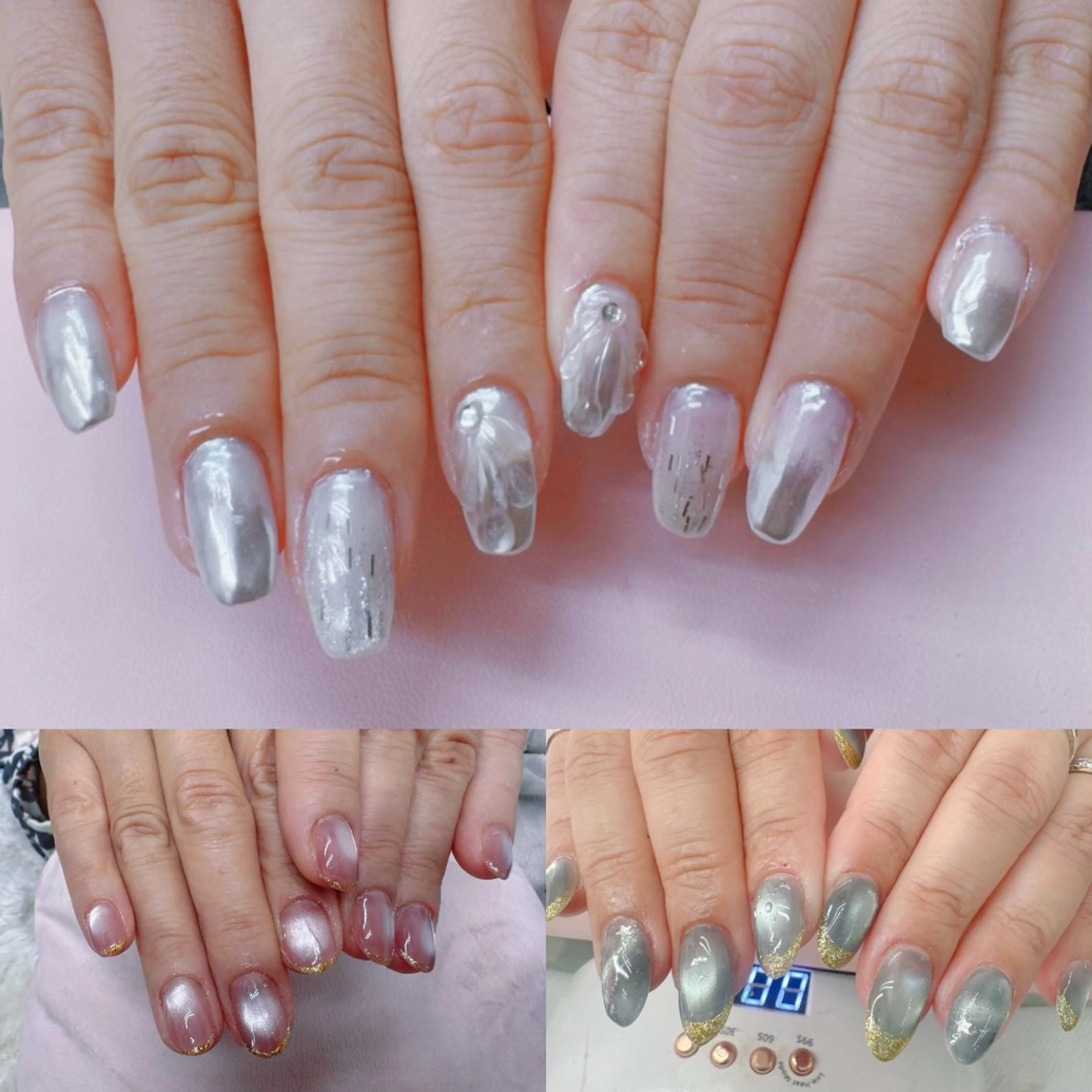 .	フレンチネイル＋グラデーションorラメグラデーションの写真