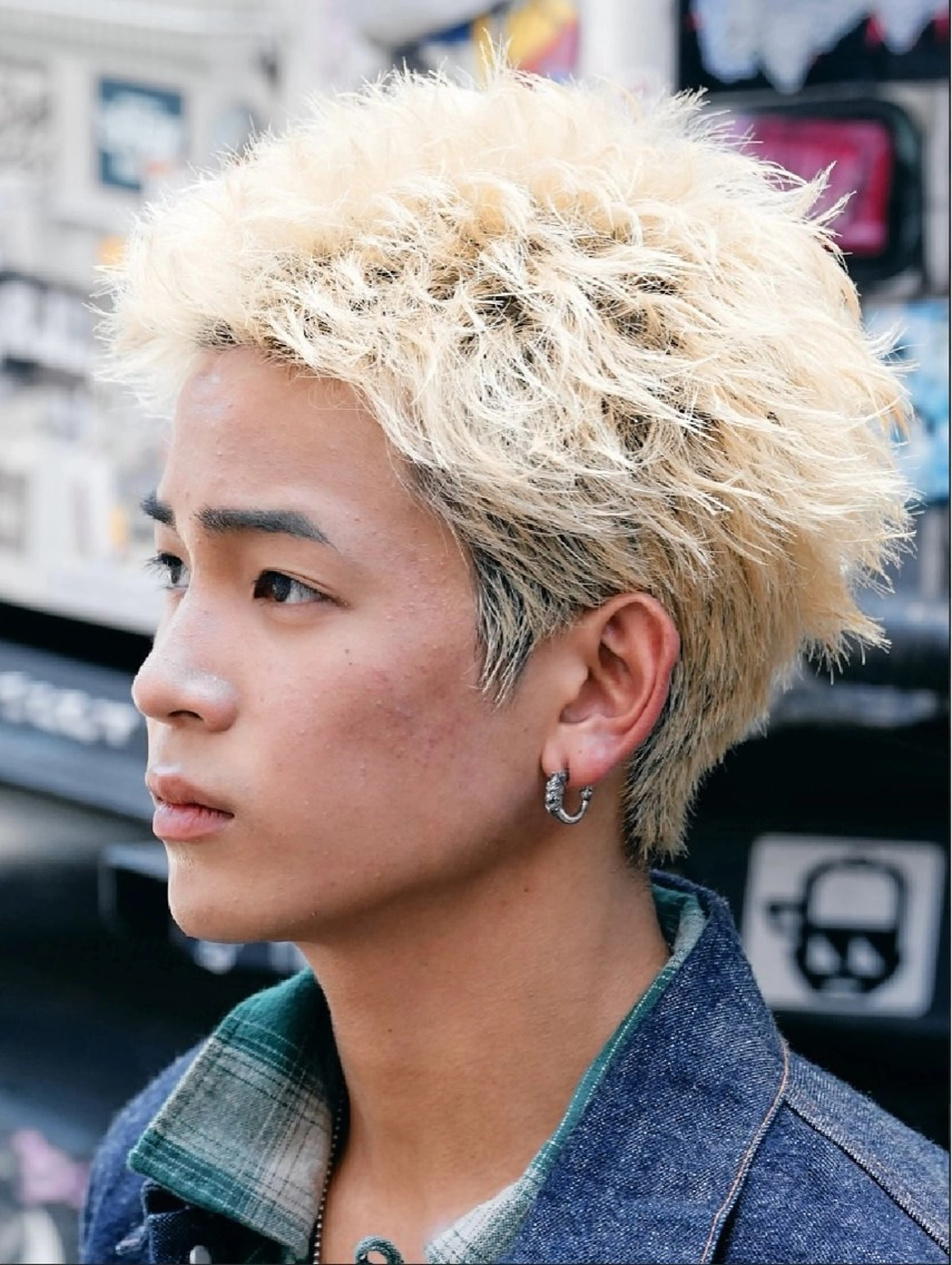 ショート カラー パーマ ハイトーンカラー 夏果⭐︎fifth 天神 海外風パーマのヘアスタイル