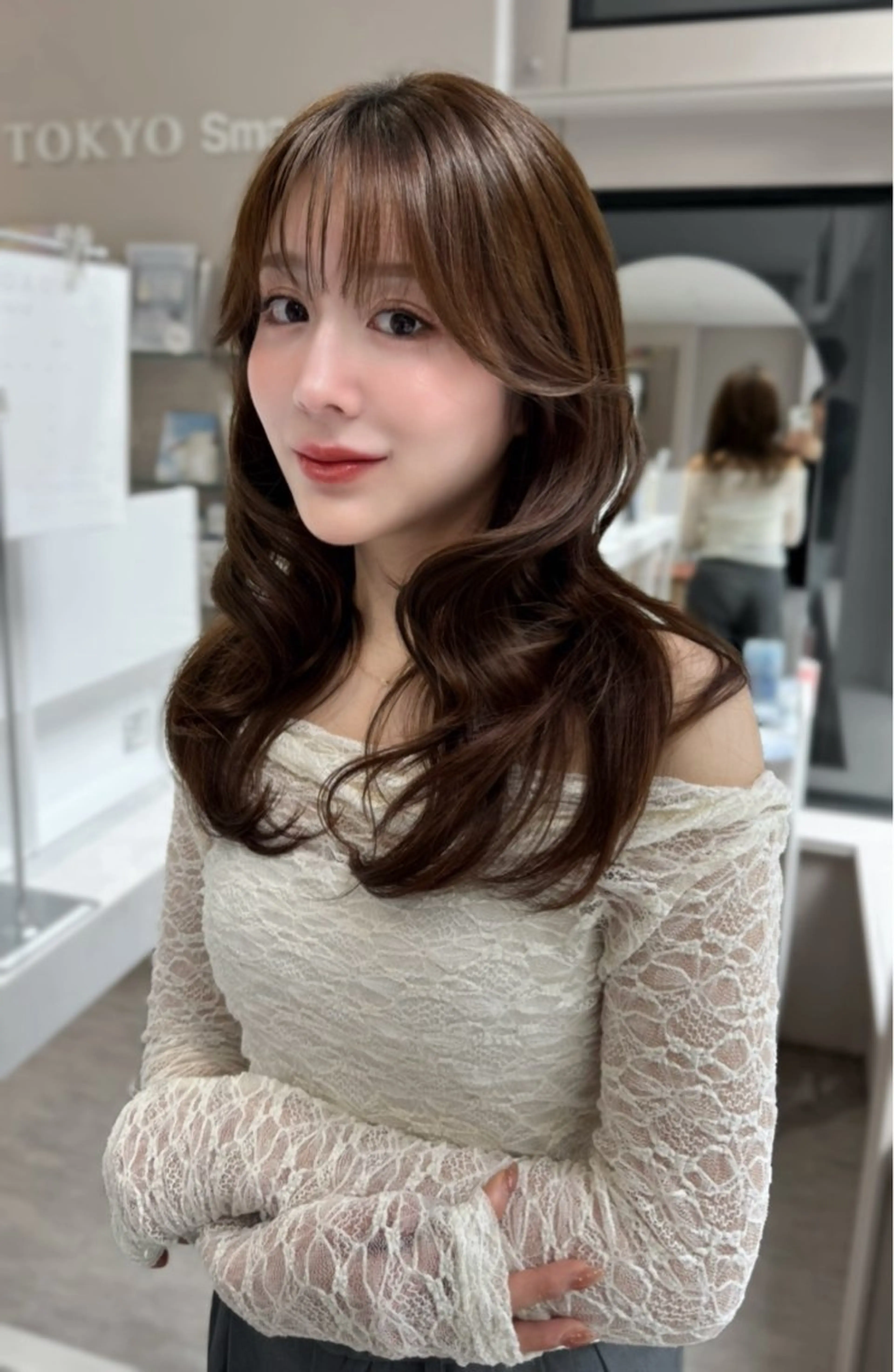 セミロング カラー カット ヘアカラー トリートメント 新宿/レイヤー 顔周りカット溝手優太のヘアスタイル