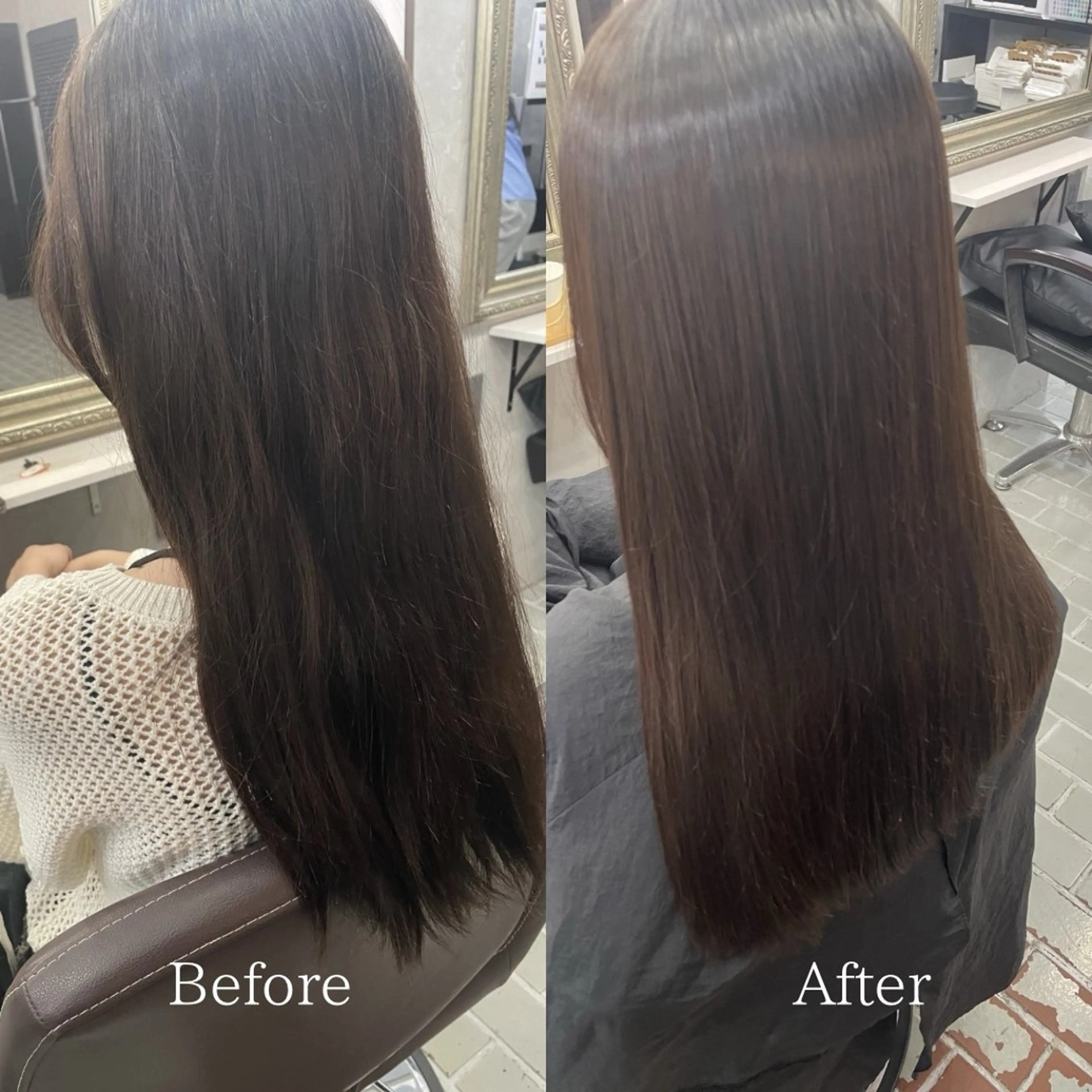 ロング 髪質改善 カット 縮毛矯正 トリートメント 艶髪/透明感カラー 山﨑俊輔のヘアスタイル