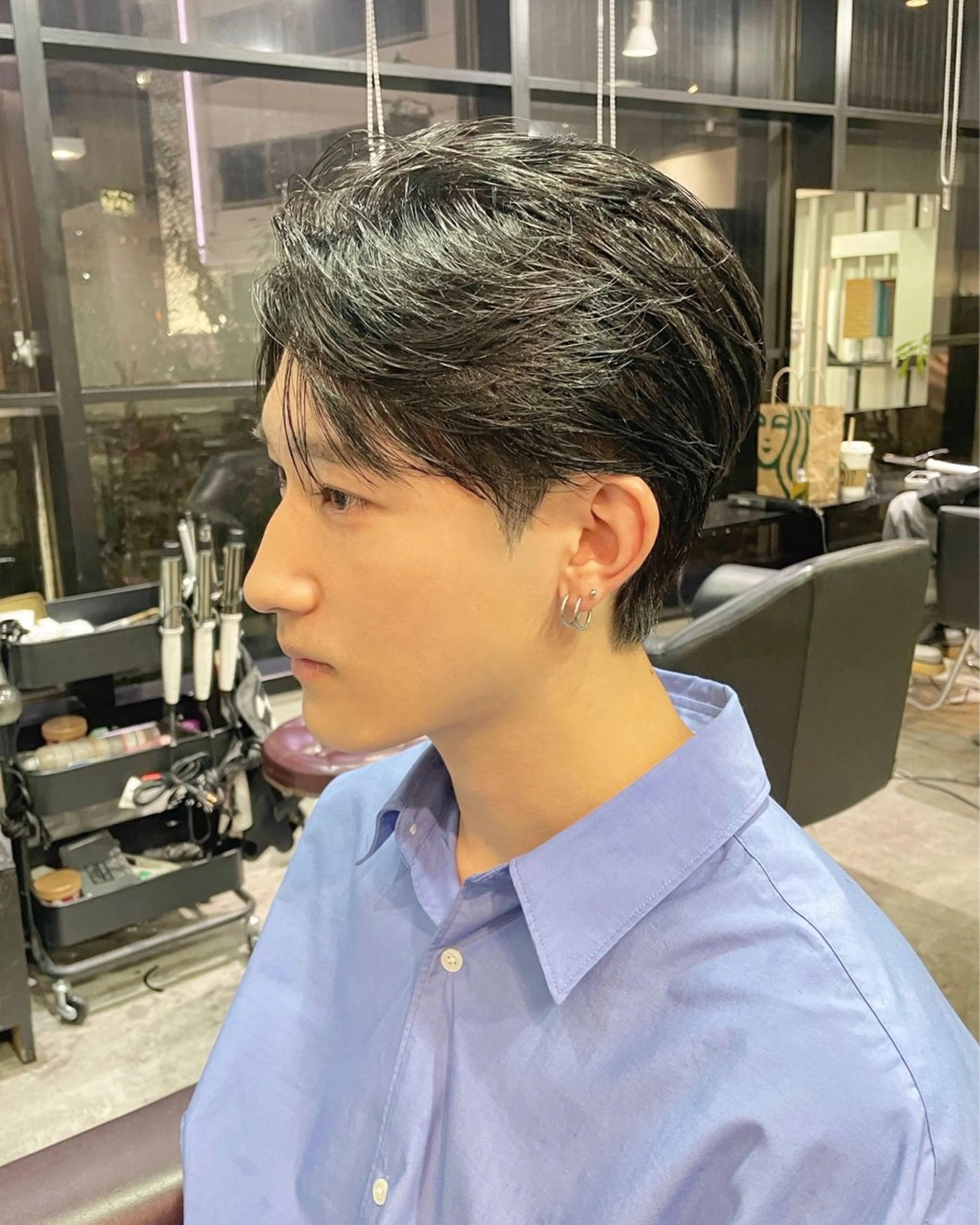 ショート メンズ カット ヘアセット 韓国/レイヤーカット 顔周り/廣瀬達哉のヘアスタイル