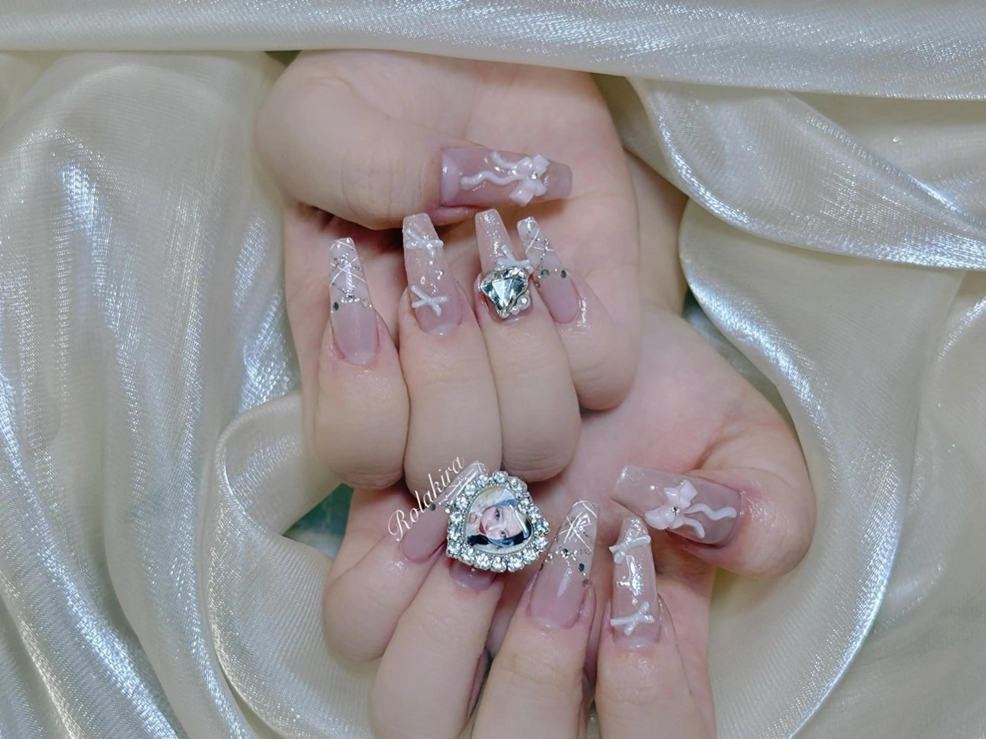 ネイル チークネイル 長さ出し フレンチネイル ジェルネイル 韓国ネイル ハンドネイル Rola kira 麗のネイルデザイン