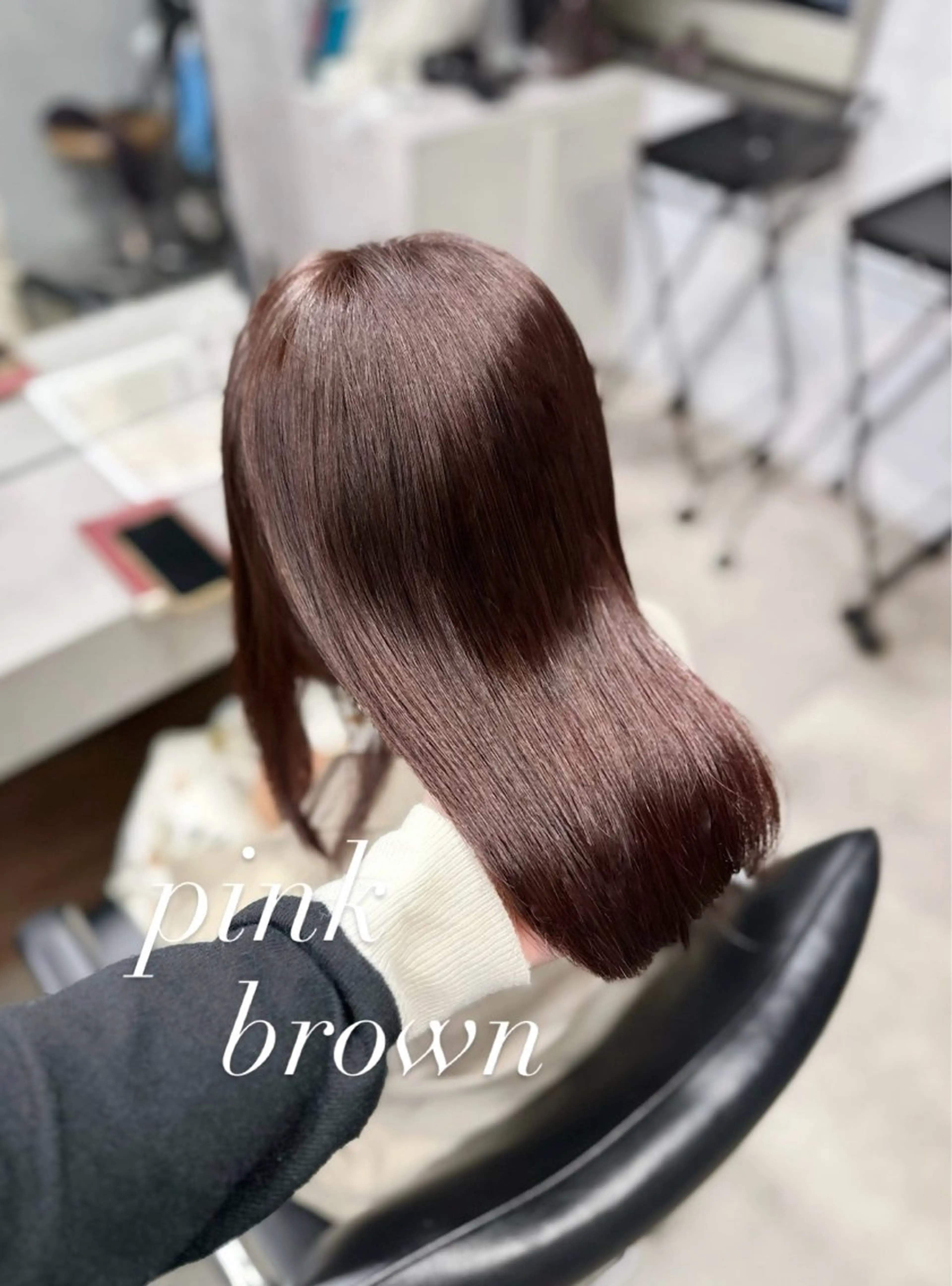 カラー ブラウンカラー ピンクカラー ミウ/ 銀座/暖色 🫧のヘアスタイル