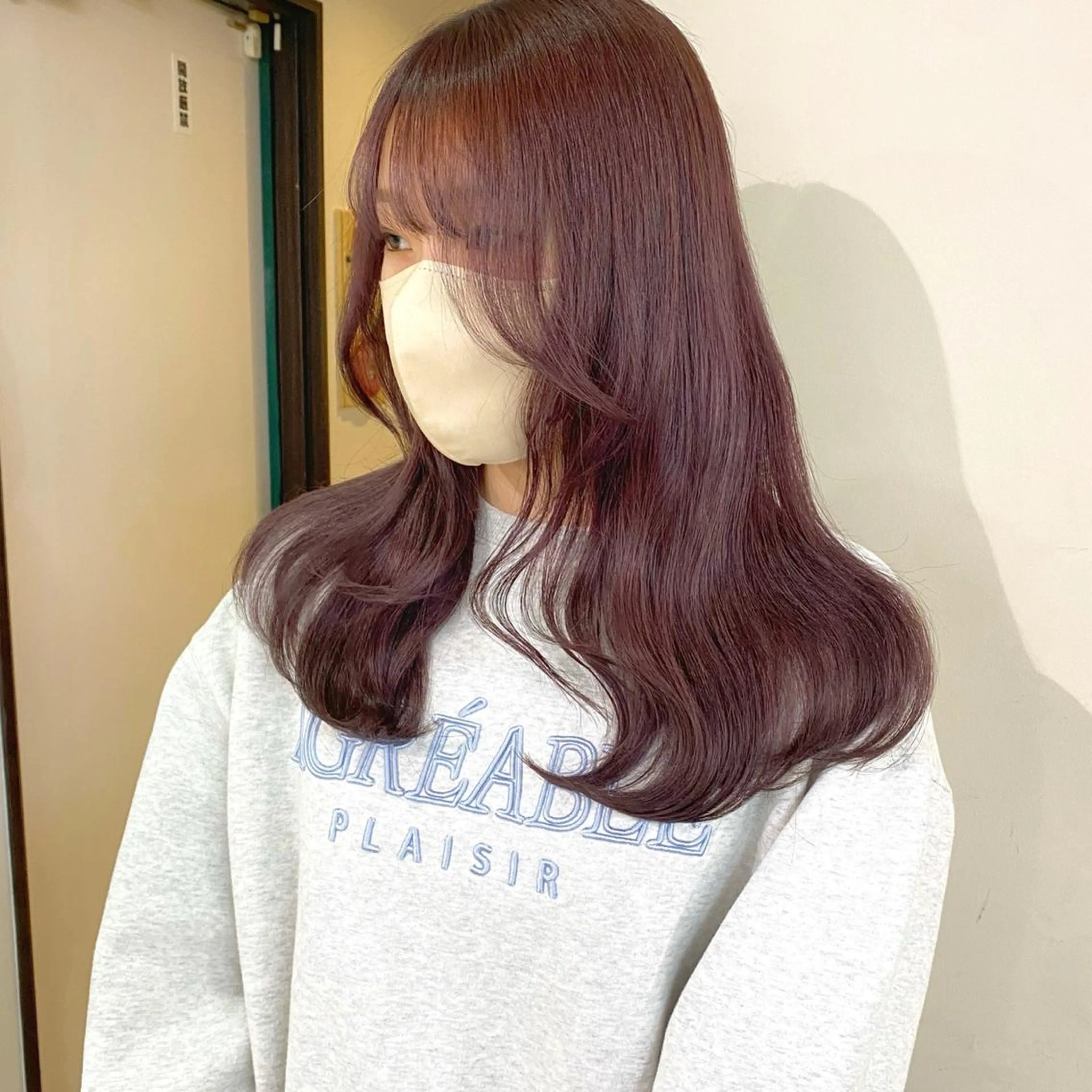 カラー ブリーチ ブラウンカラー カシス ダブルカラー ブリーチなしカラー ヘアカラー mizuki/ピンク ベージュ.レイヤーのヘアスタイル