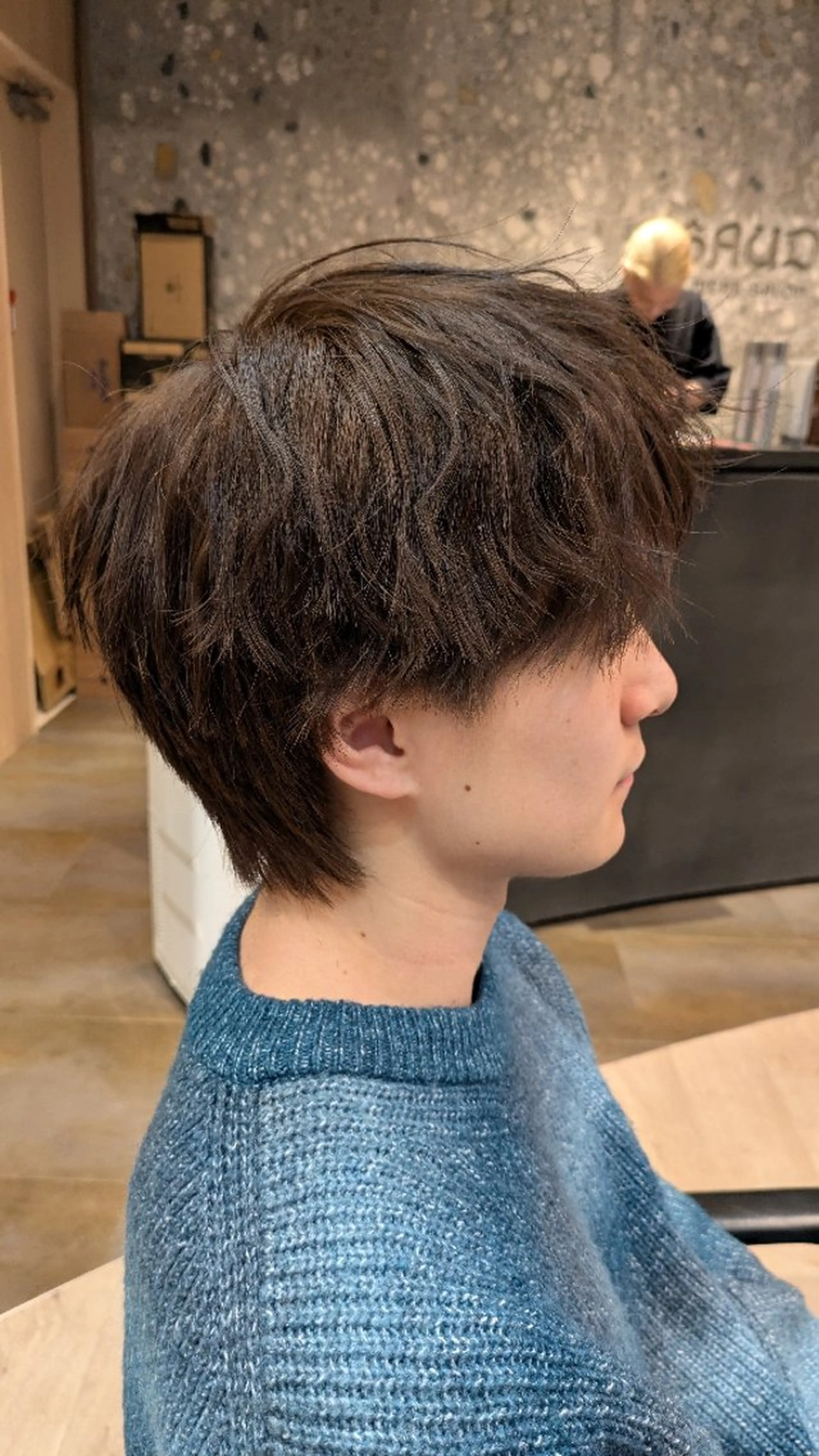 メンズ ミディアム カラー メンズウルフカット ブラウンカラー ダークブラウン ウルフカット こだっく /メンズカットのヘアスタイル