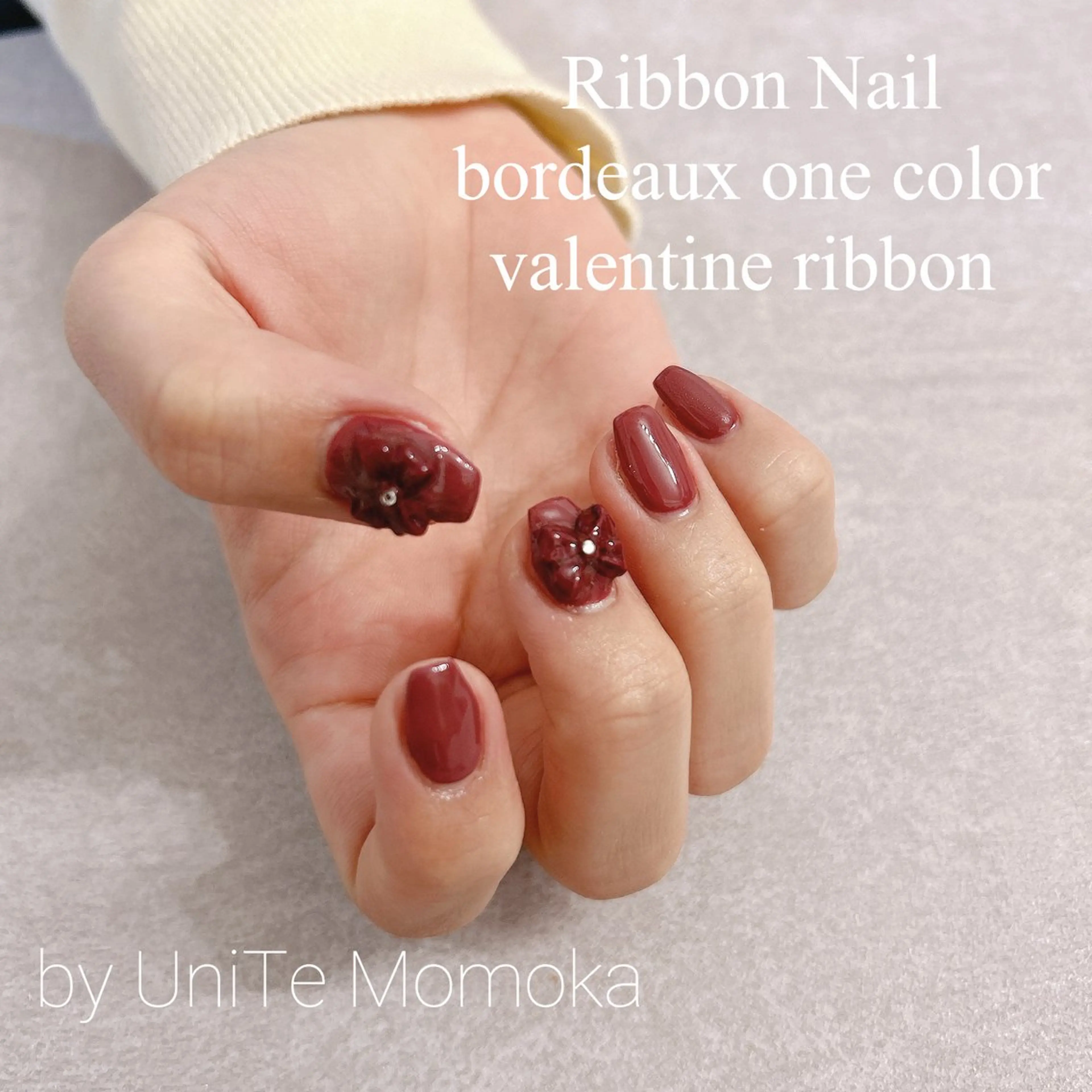 ネイル リボン Momo nailsalonのネイルデザイン