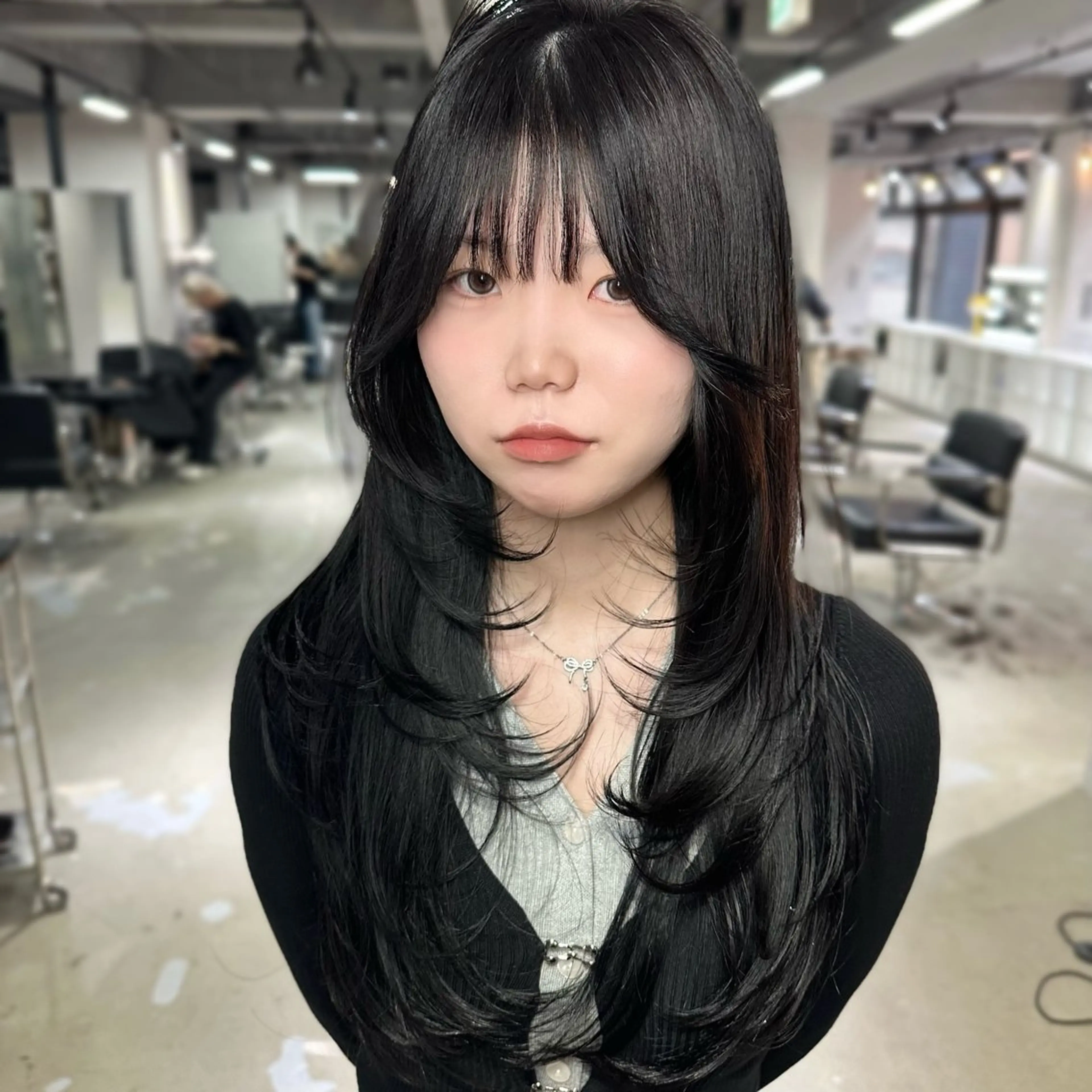 ロング ケアカラー ボブ 髪質改善 レイヤーカット トリートメント カット トリートメント 艶髪カラー/レイヤ ー支持No.1renのヘアスタイル