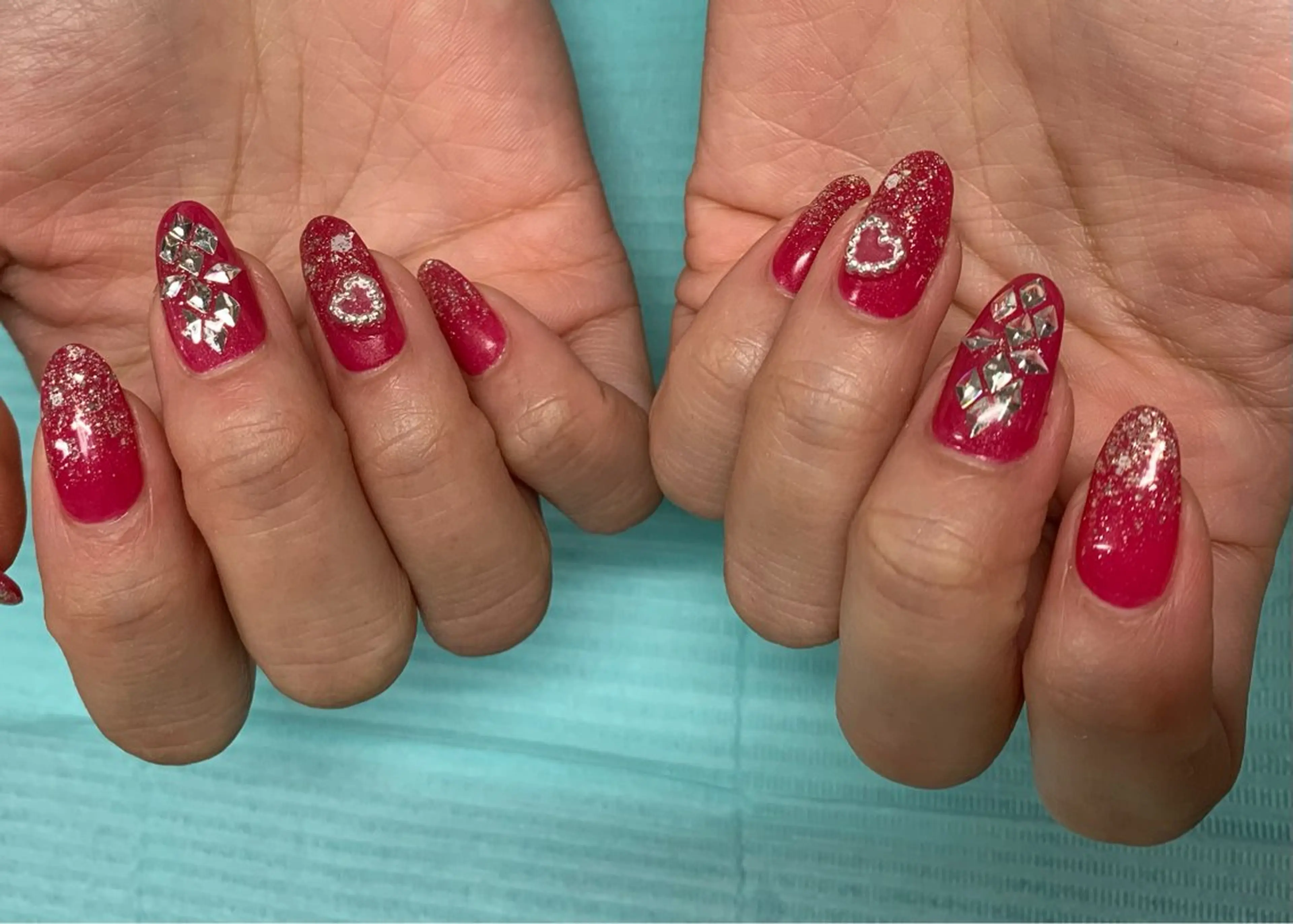 ネイル ブラウン ラメ(グリッター) ピンク シルバー ハンドネイル R nailのネイルデザイン