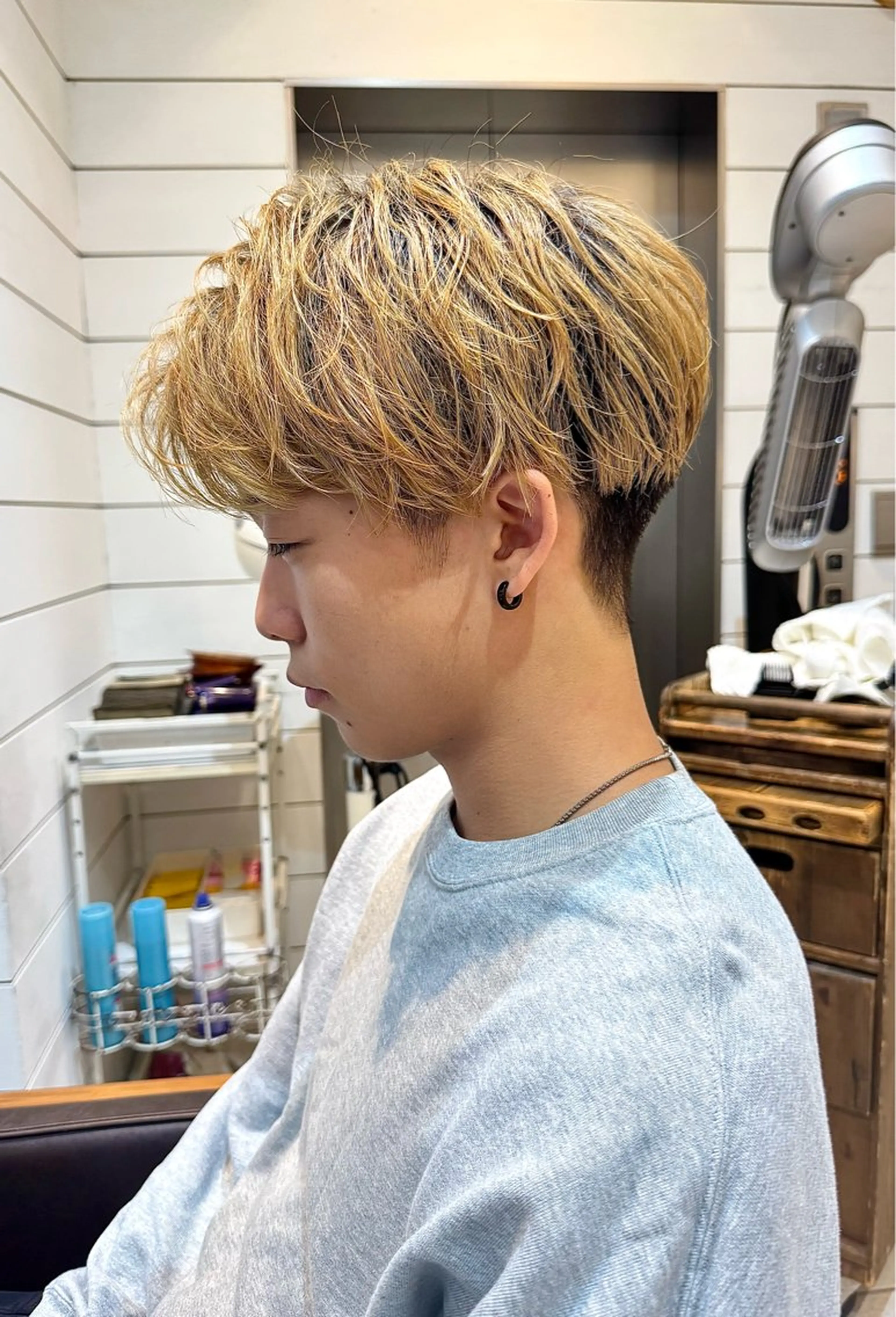 メンズ マッシュ カット ヘッドスパ HIDERO/渋谷/ センターパートのヘアスタイル