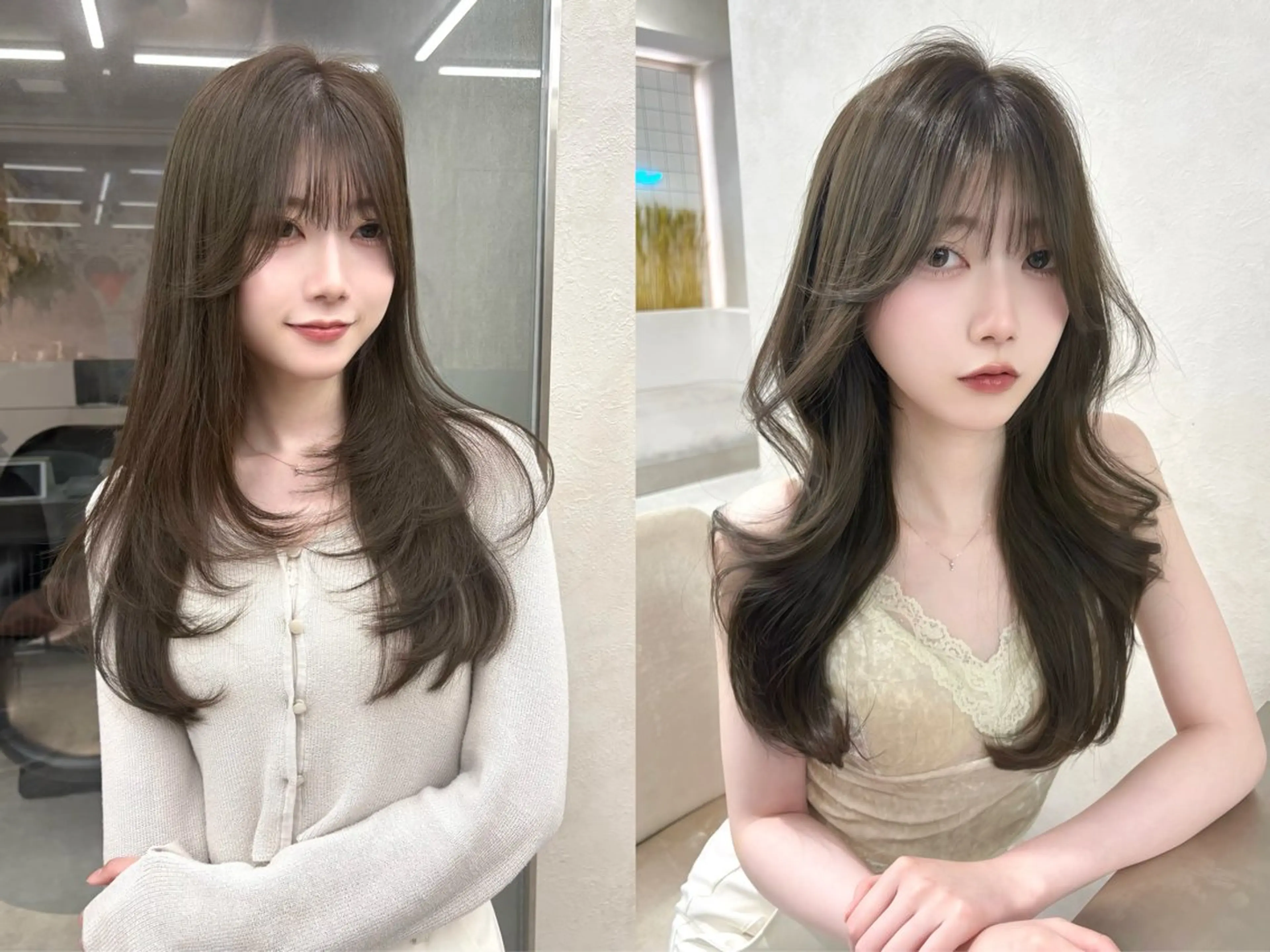 セミロング カラー ヘアアレンジ カット ヘアカラー fumika🎀 ベージュのヘアスタイル