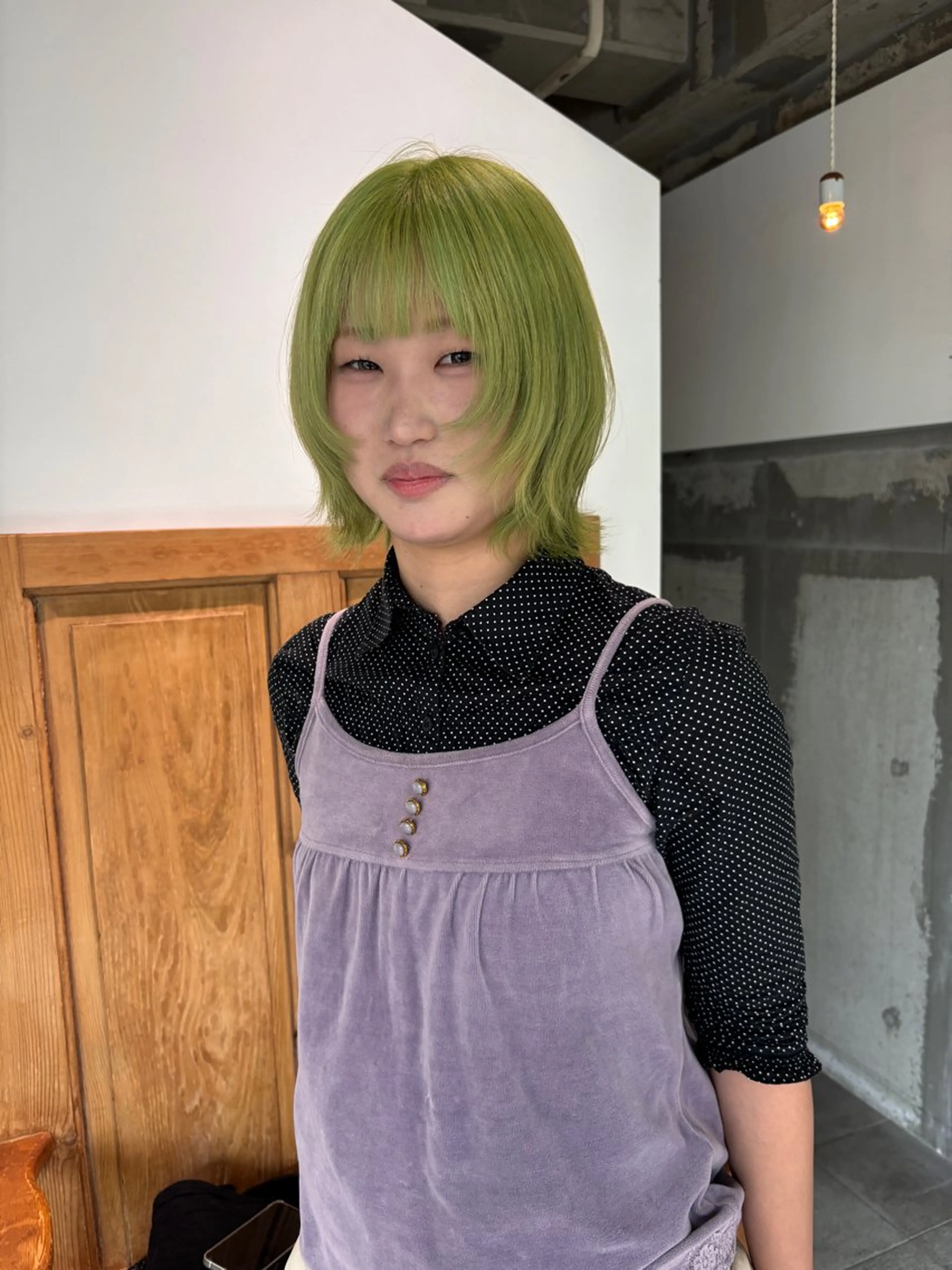 ショート カラー ボブレイヤー ブリーチ 透明感カラー デザインカラー ミント カット ヘアカラー mirai/レイヤー ボブ/デザインのヘアスタイル