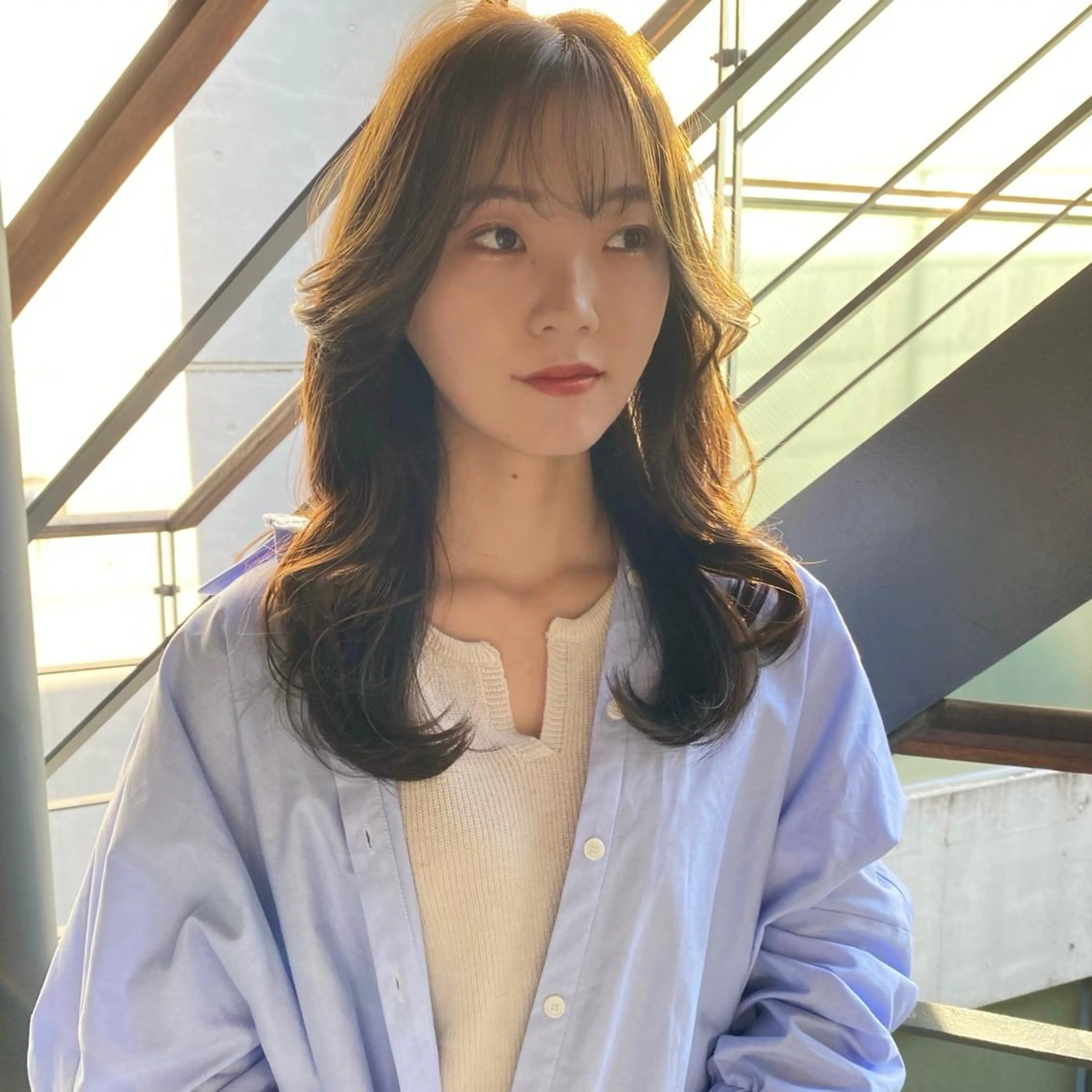 ロング カラー 透明感カラー ヨシンモリ 韓国風ヘア カット ヘアカラー トリートメント ボブ/縮毛矯正/ レイヤー/塚田のヘアスタイル