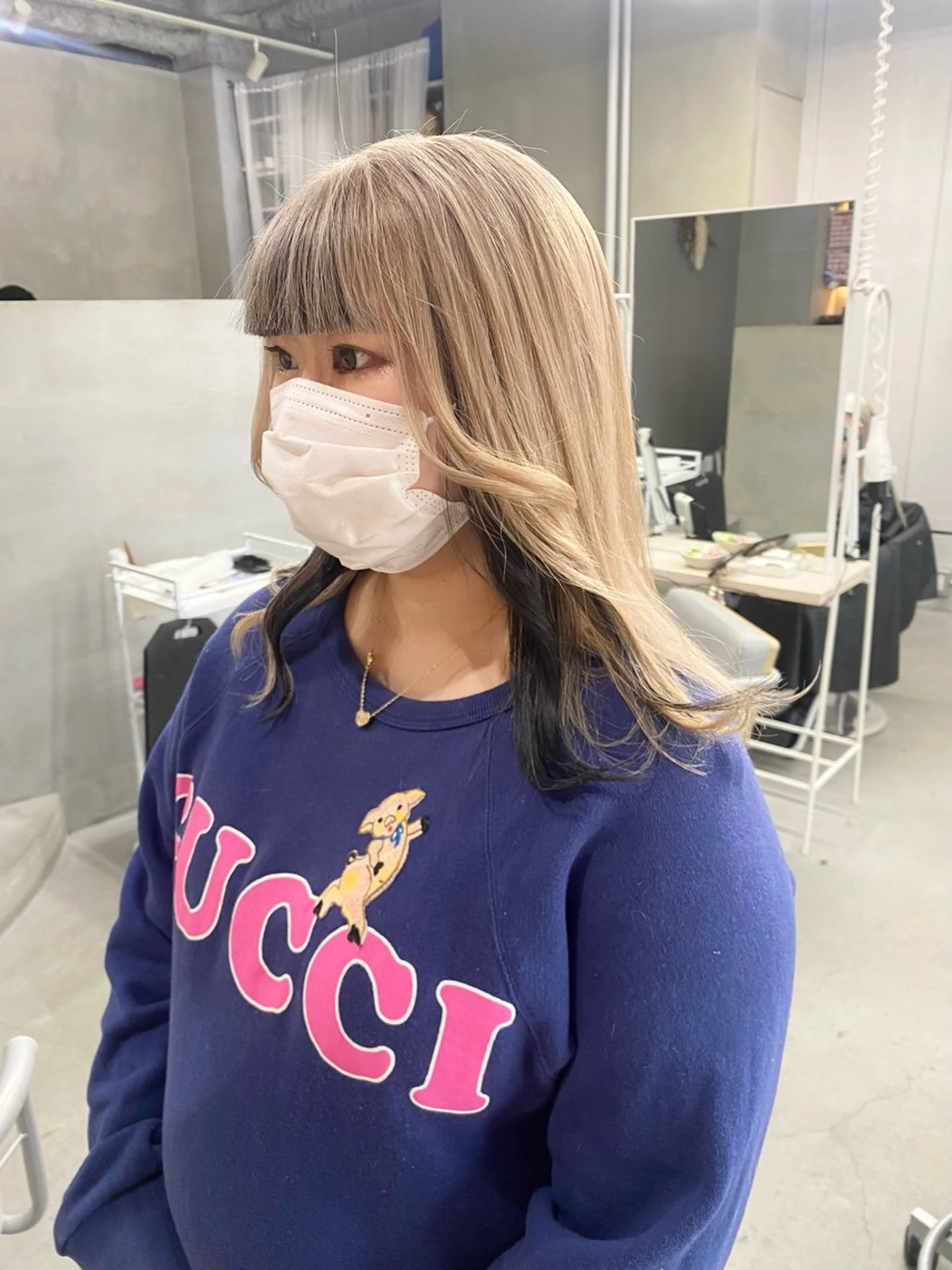 ミディアム カラー ヘアカラー 前橋 姫奈のヘアスタイル