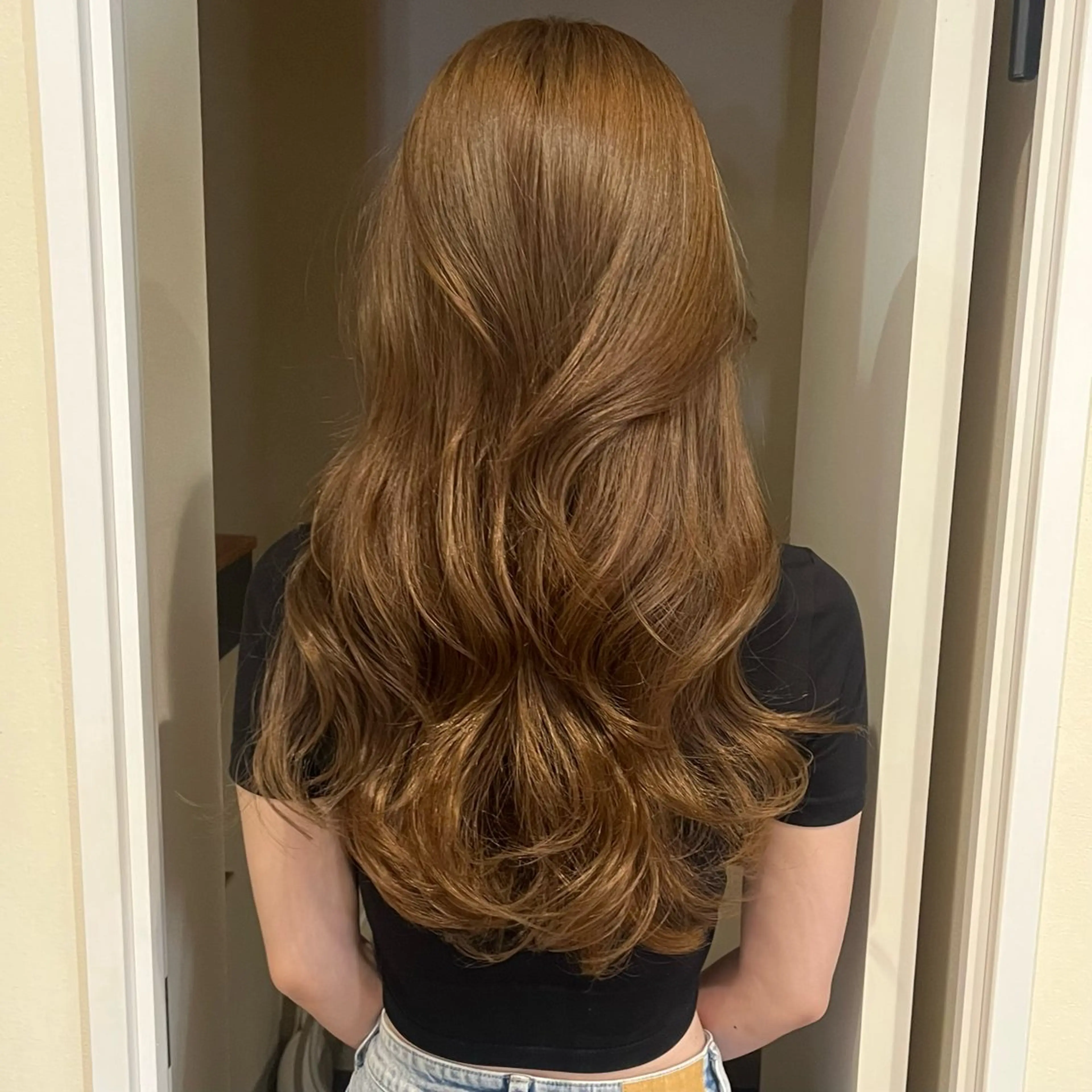 ロング ブリーチなしWカラー /レイヤーカット大阪のヘアスタイル