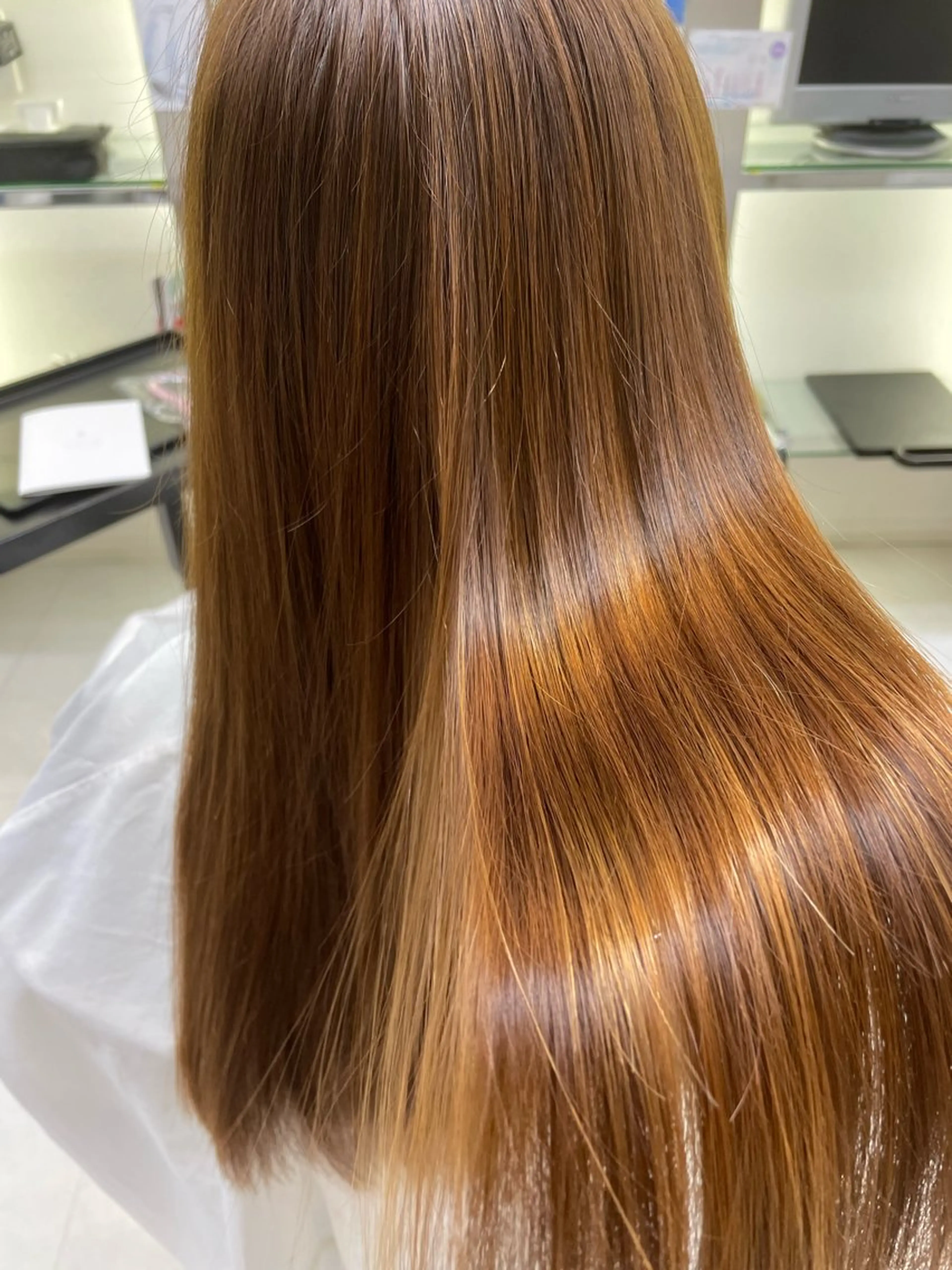 ロング 縮毛矯正 ヒヨシ ルナのヘアスタイル