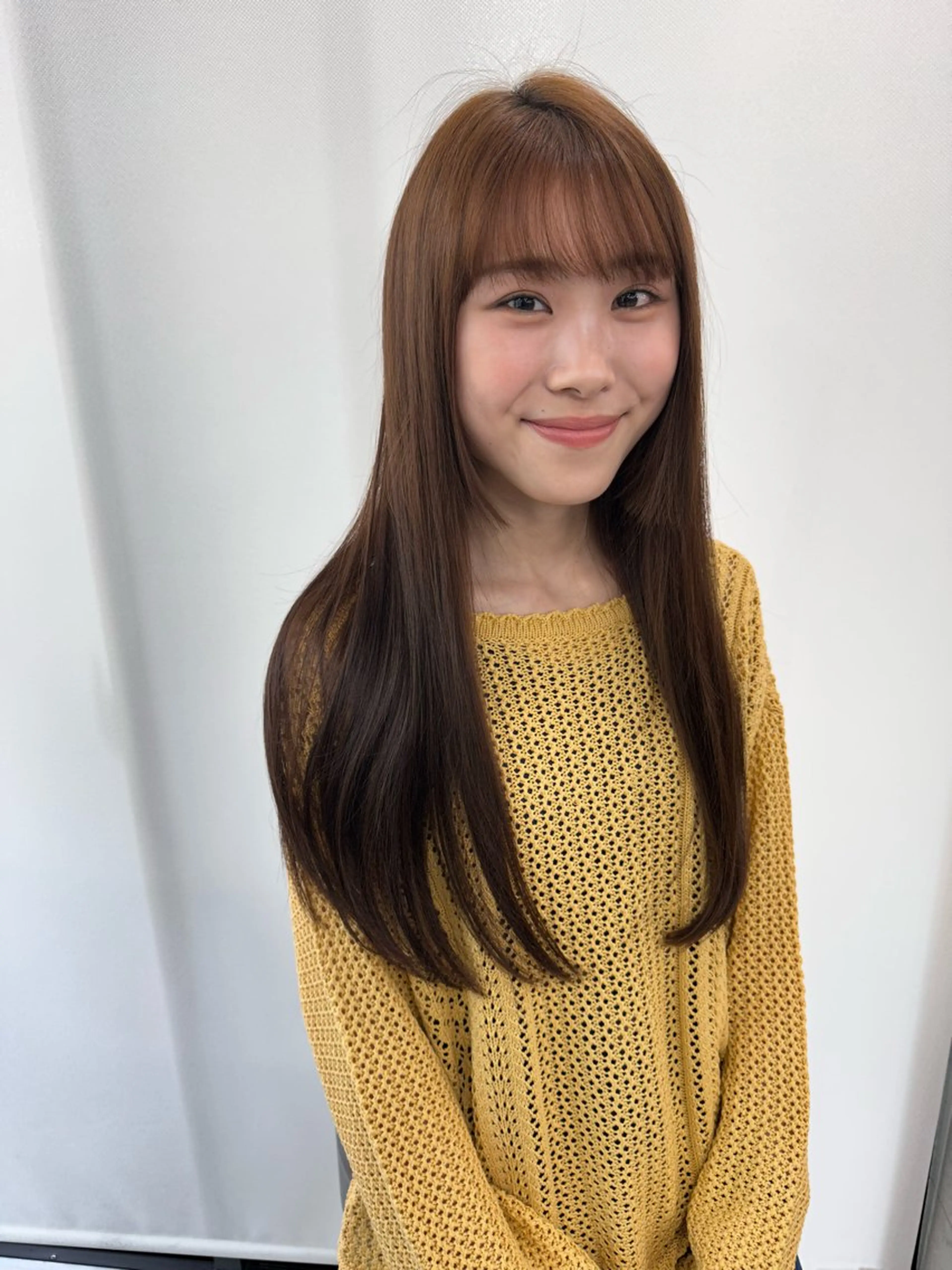 ロング ハイライト 髪質改善 小顔カット Endearing 銀座/レイヤーカットのヘアスタイル