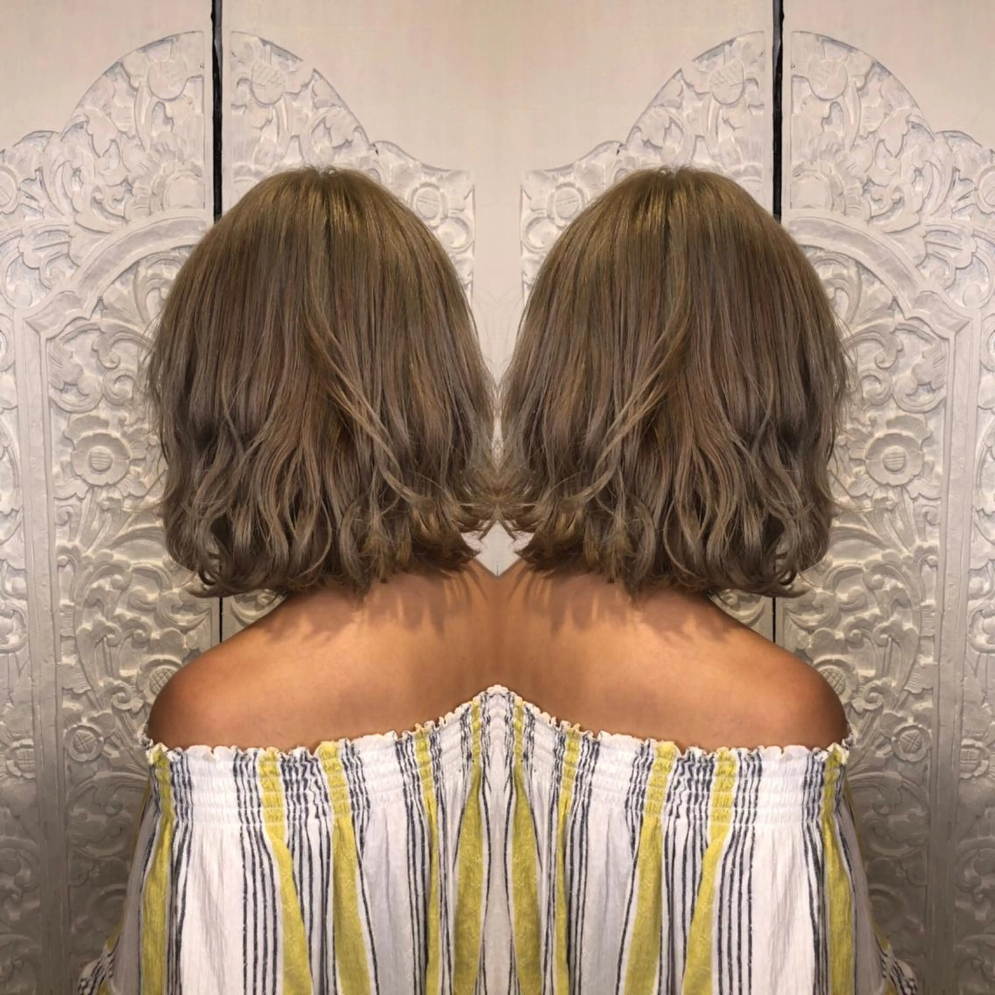 ミディアム カット ヘアカラー Y Uのヘアスタイル