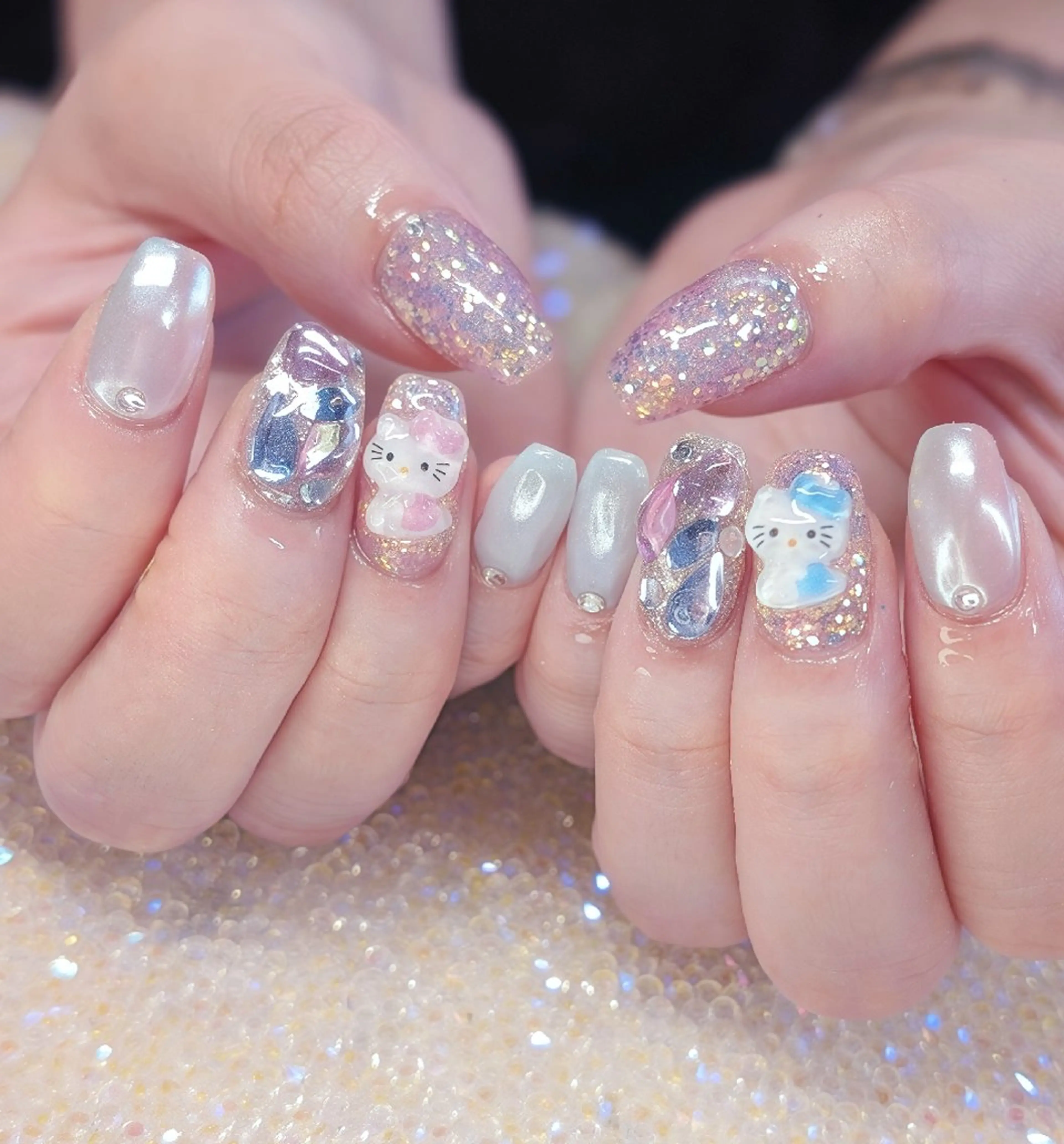 ネイル 長さ出し ハート 韓国ネイル マグネットネイル ニュアンスネイル ハンドネイル I LOVE ME NAIL.｡.:*♡のネイルデザイン