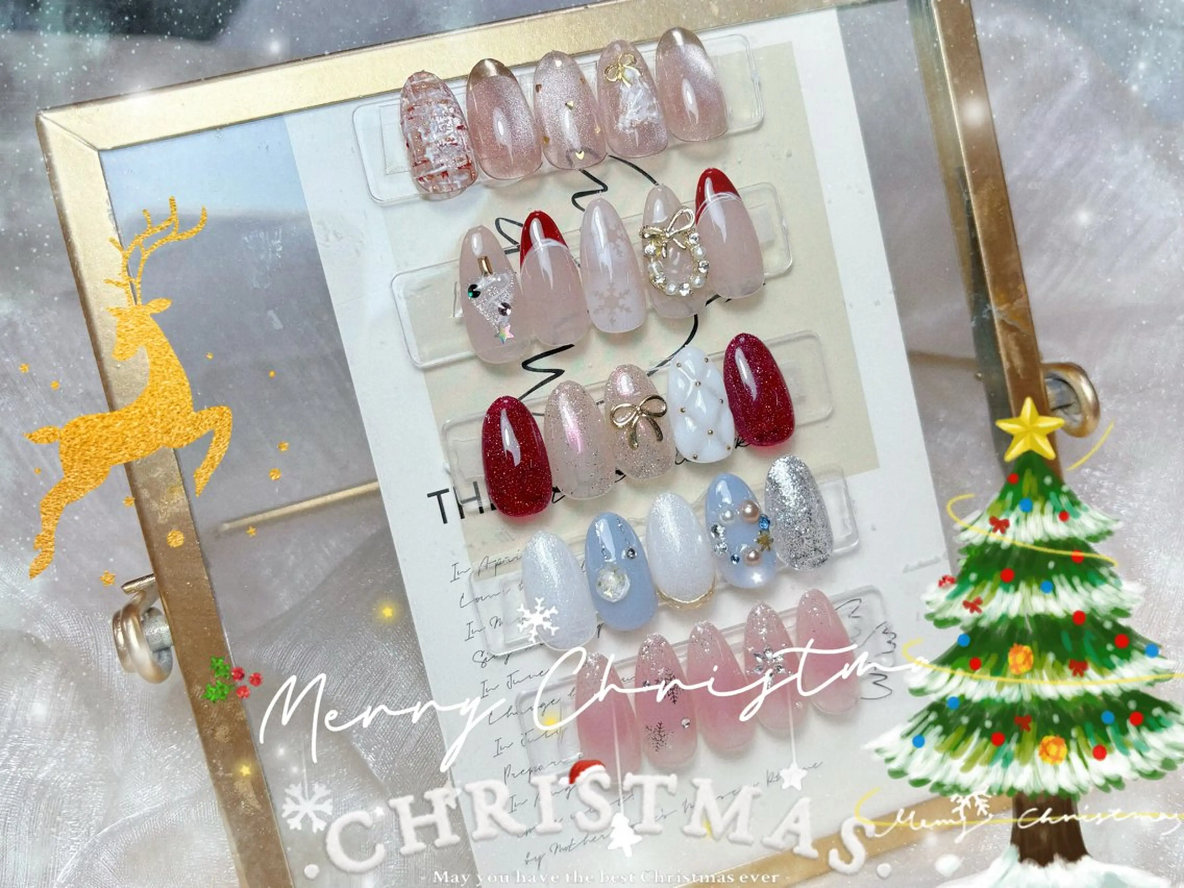 ネイル オーロラネイル チークネイル フレンチネイル ジェルネイル ガラスフレンチ Nail Jolieのネイルデザイン