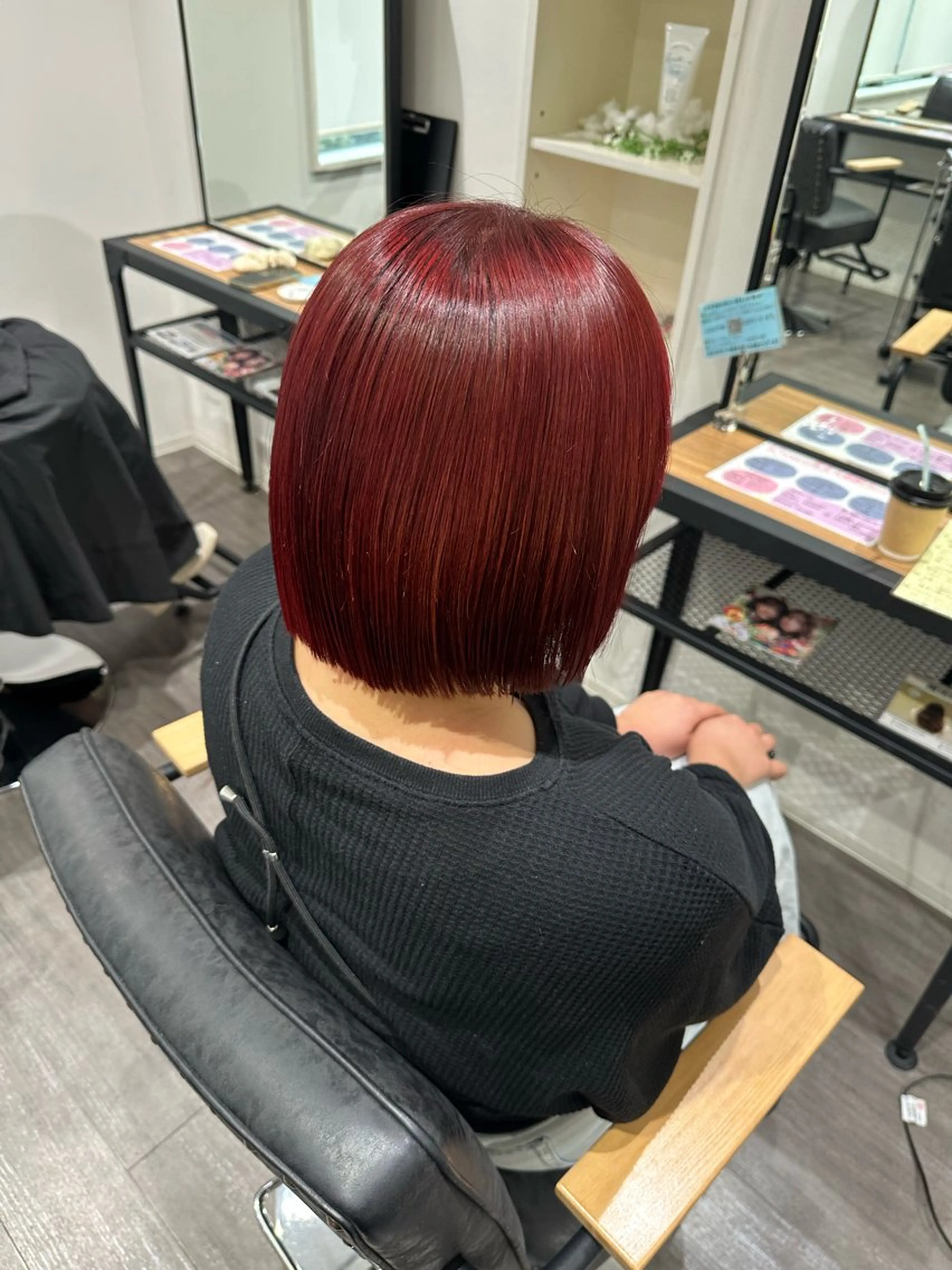 ミディアム カラー レッドカラー カット ヘアカラー トリートメント 艶髪レイヤー上田 紗也🇰🇷💗のヘアスタイル