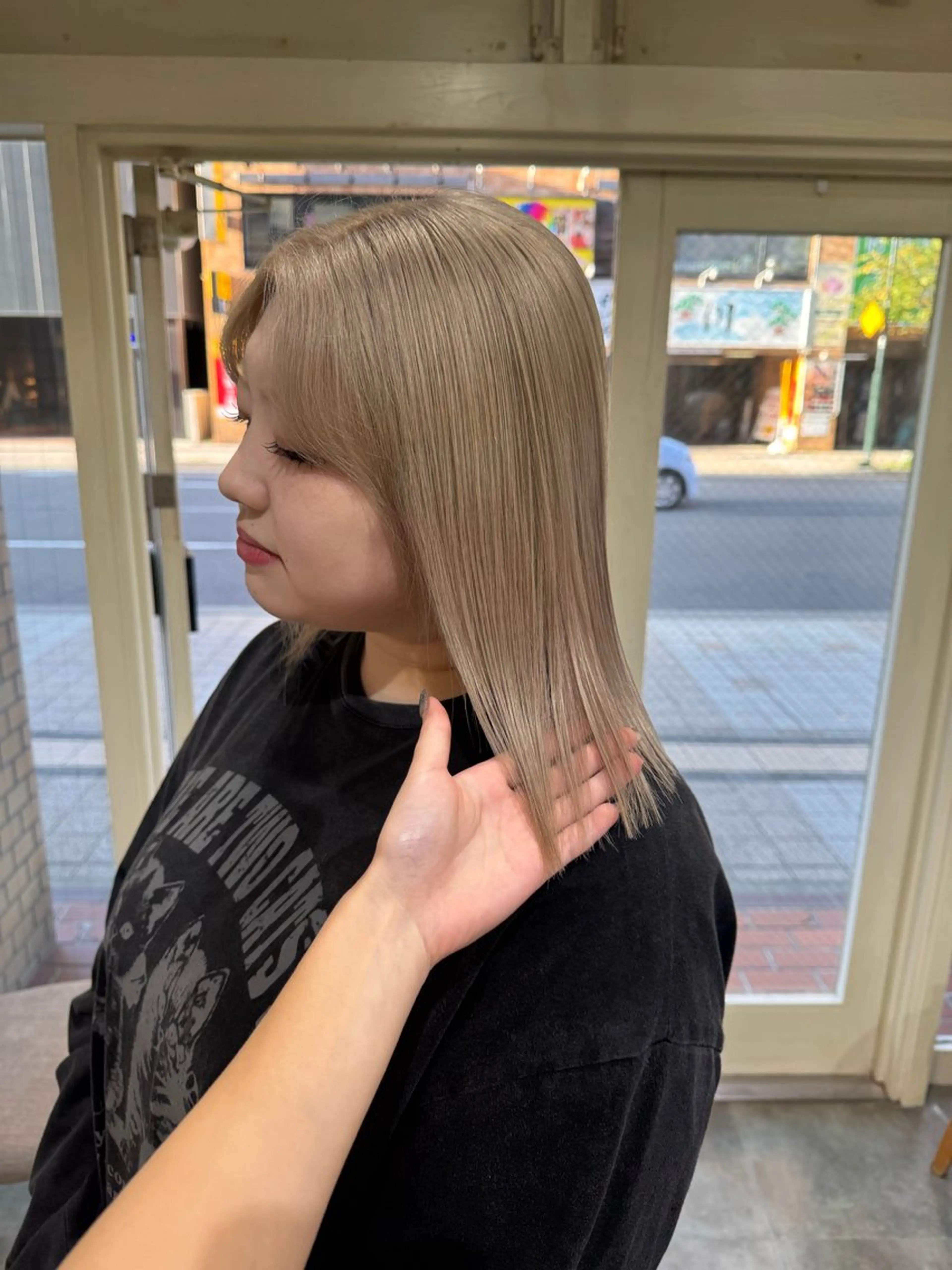 ミディアム カラー ヘアカラー トリートメント 阿部  ことみ /パーマモデルのヘアスタイル