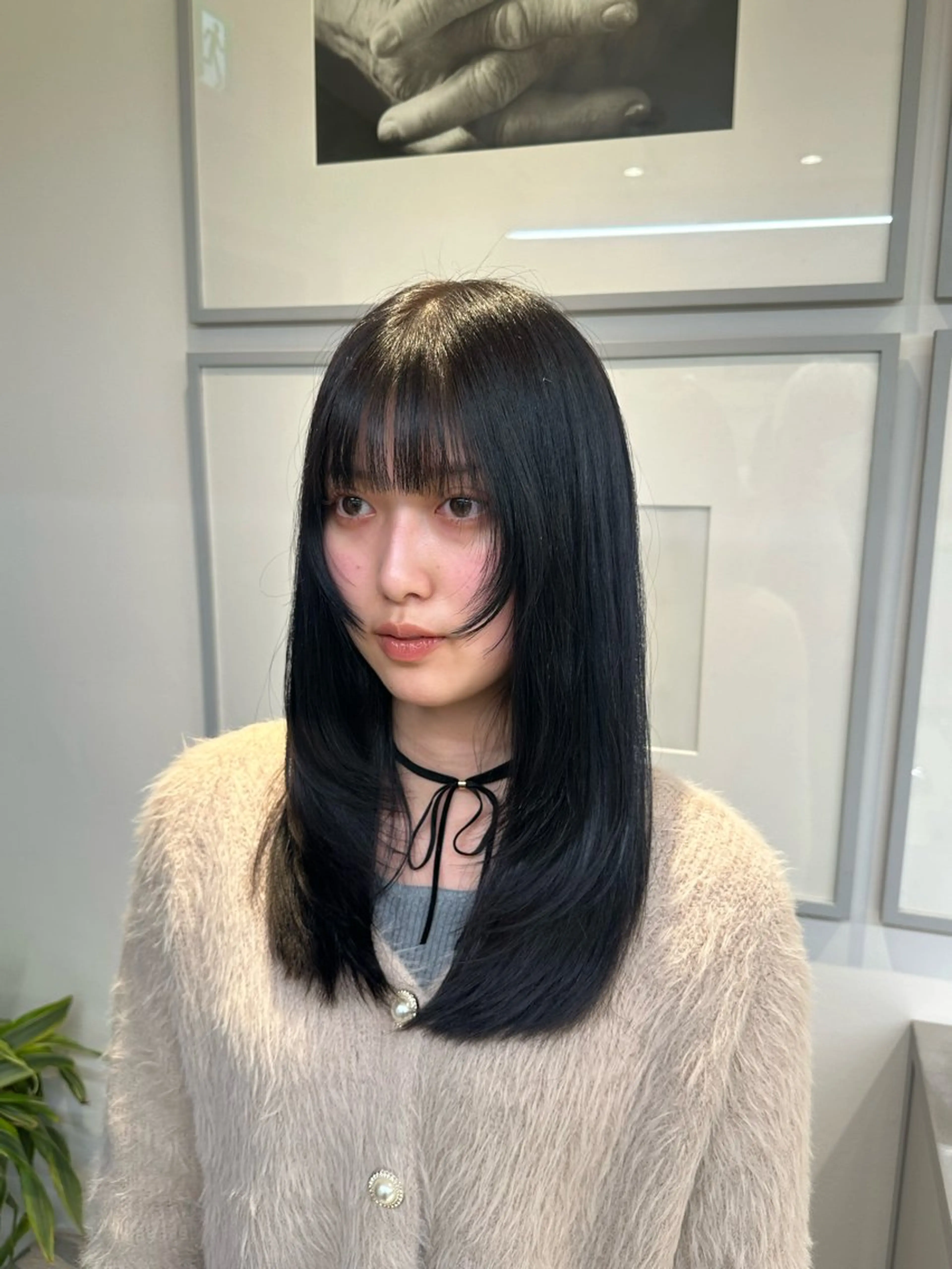 セミロング カット トリートメント ヘッドスパ ヘアセット 短めショートカット カットモデルのヘアスタイル