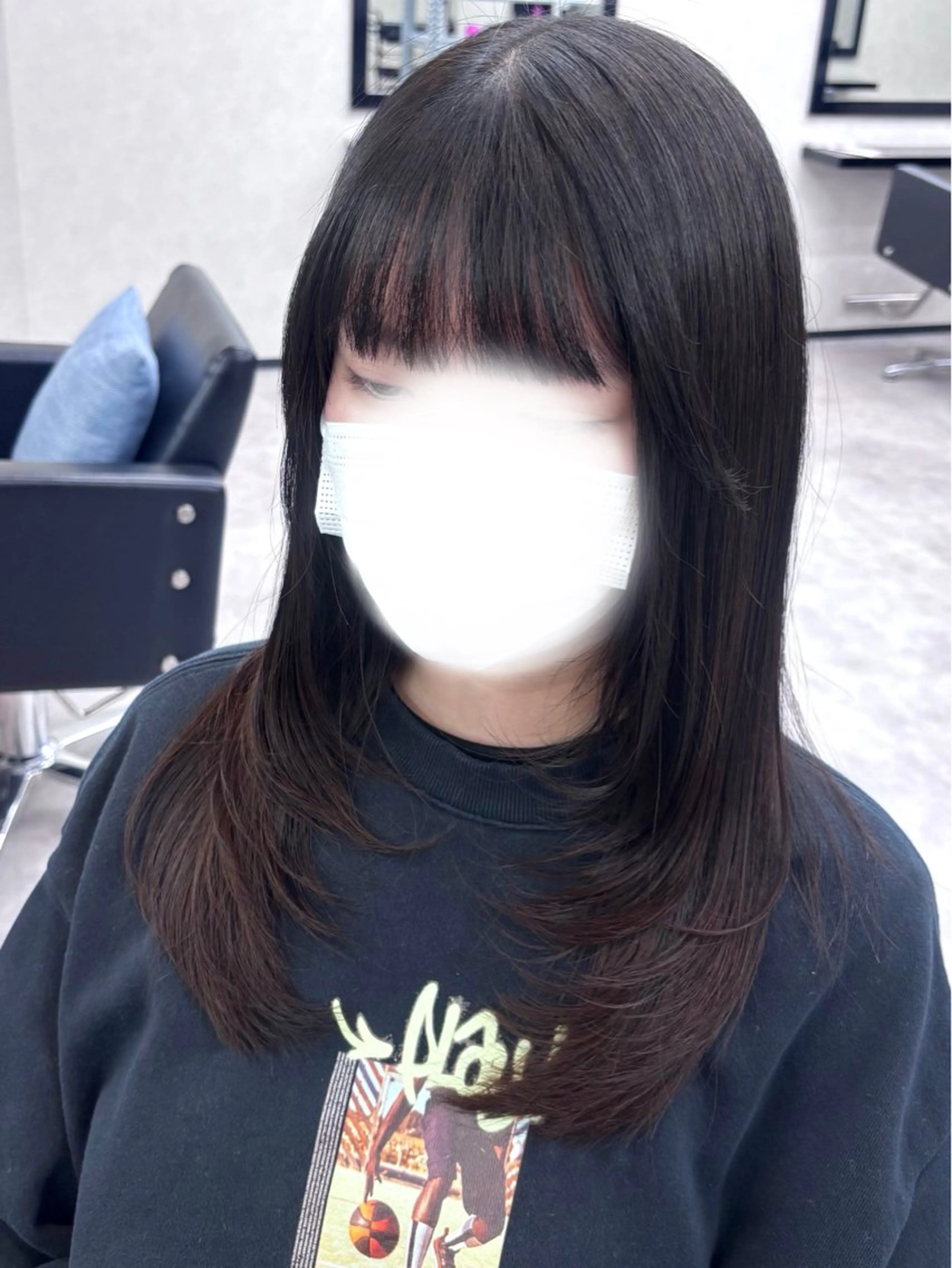 セミロング セミロングレイヤー 顔周りカット レイヤーカット 福島 あいりのヘアスタイル