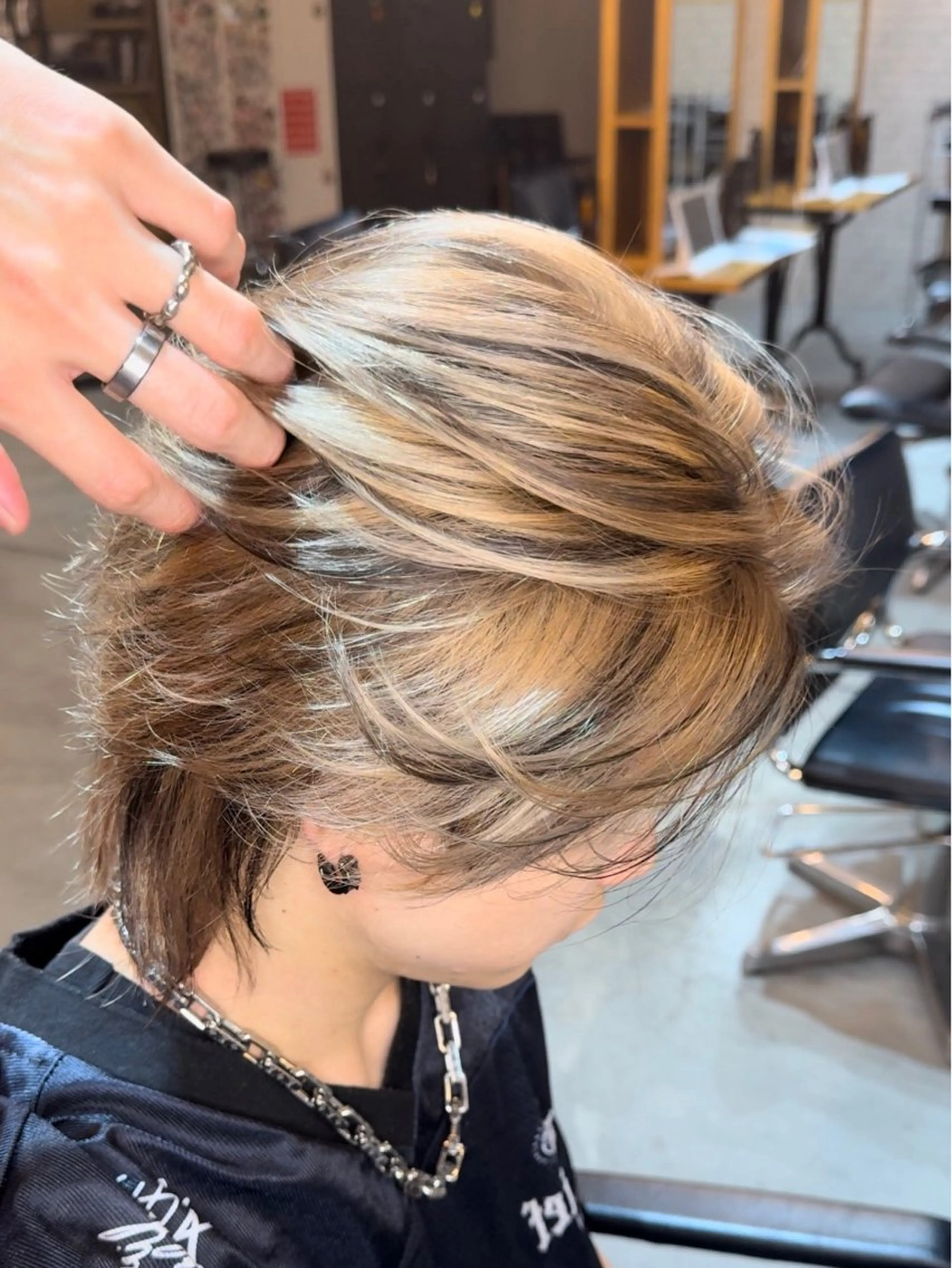 ショート カラー メンズ カット ヘアカラー センターパート職人 店長/TSUBASAのヘアスタイル