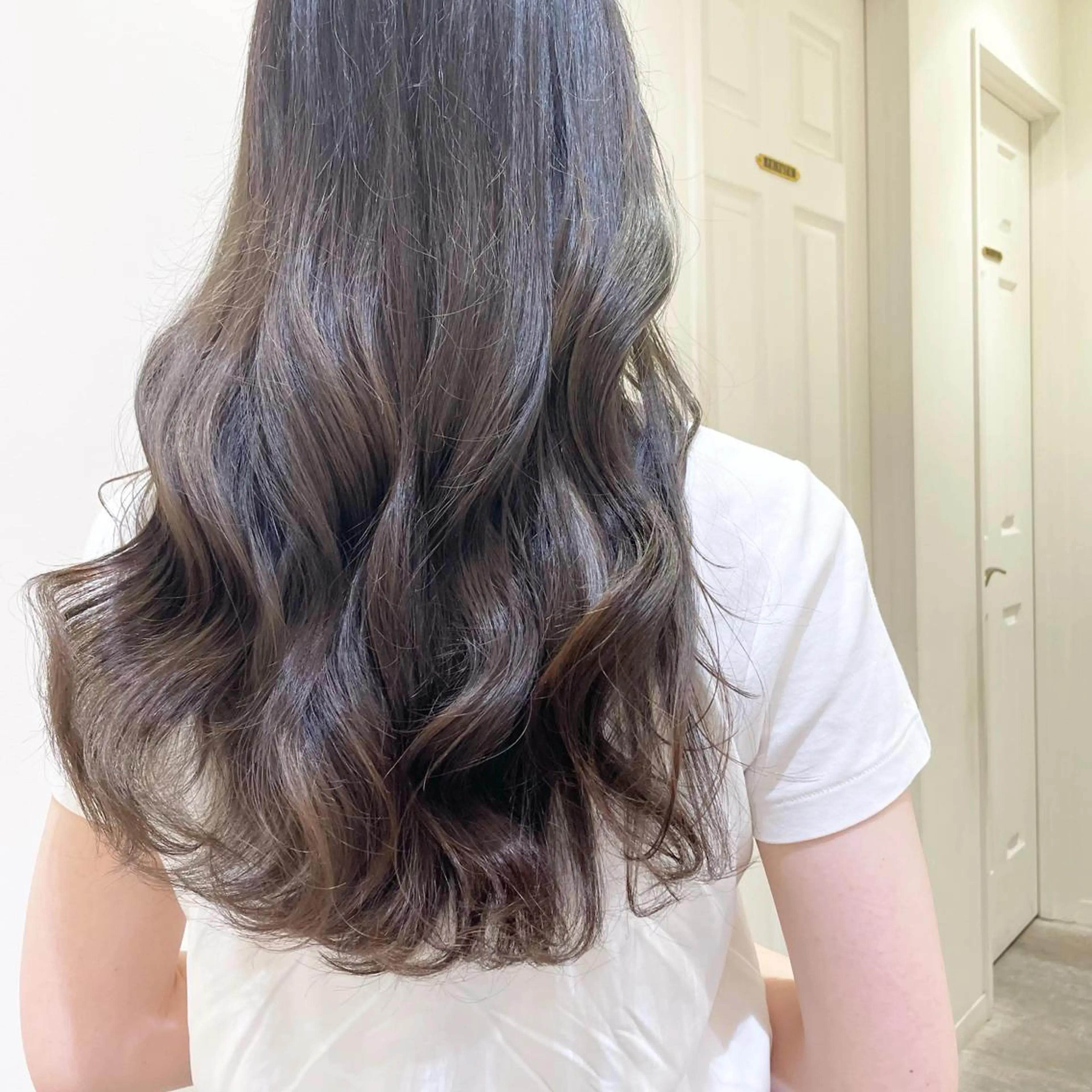 ロング カラー ベージュカラー 透明感カラー オリーブベージュ エクステ/ハイトーン 🐏☁️miminaのヘアスタイル