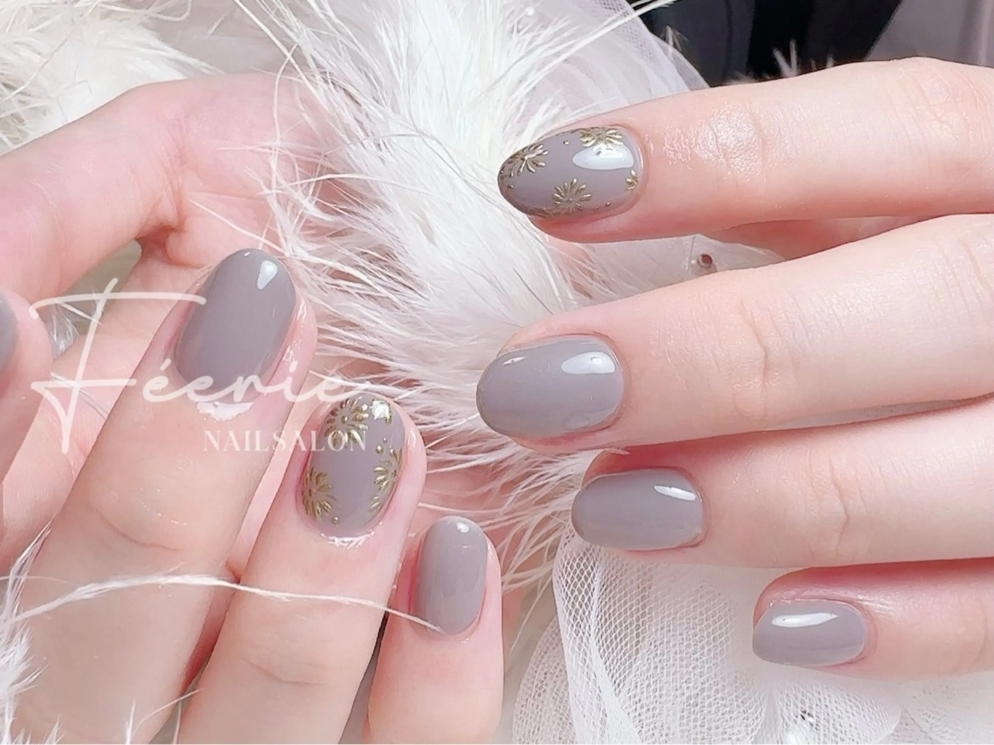 ネイル アートネイル 韓国ネイル マグネットネイル シンプルネイル ワンホンネイル nail salon Feerieのネイルデザイン