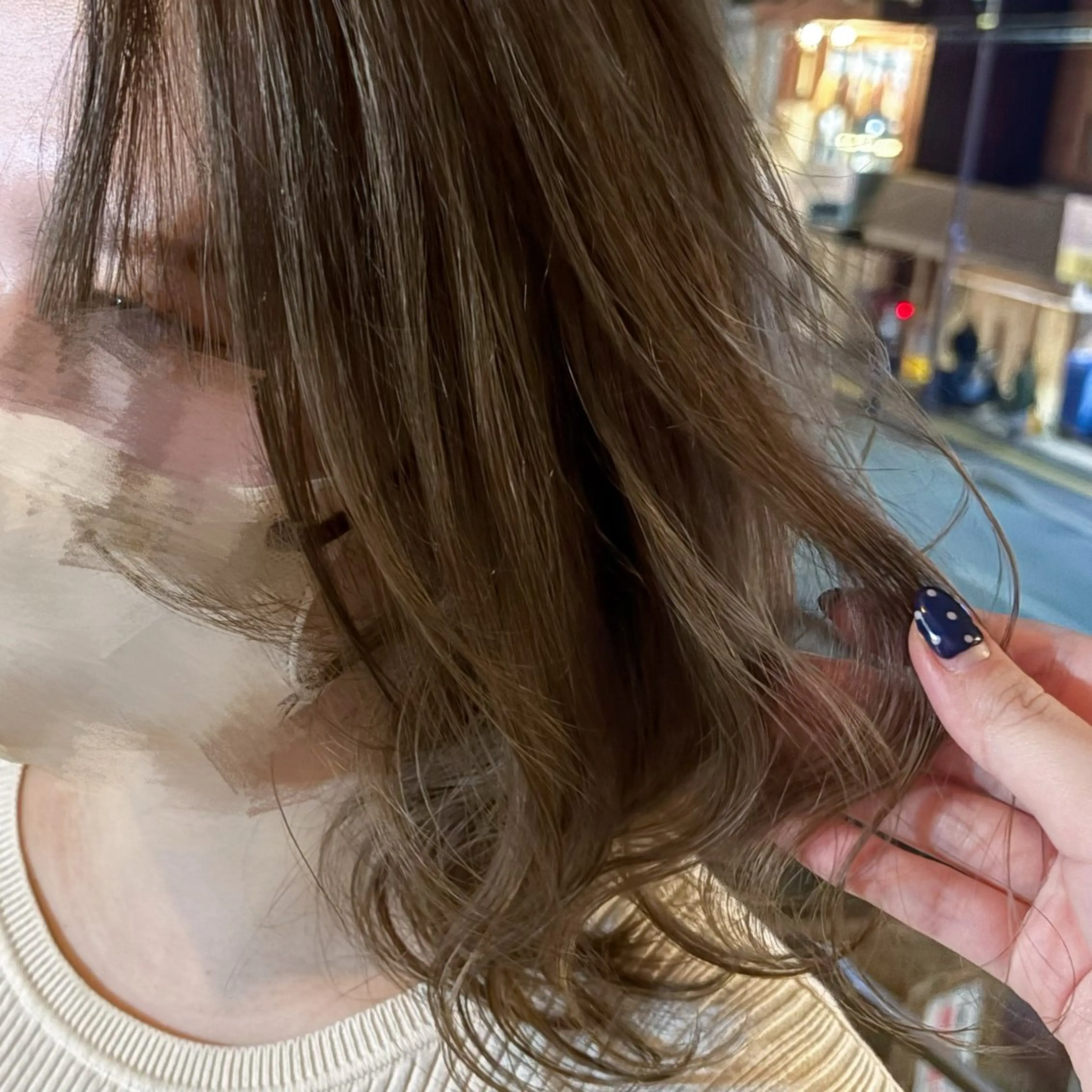 カラー グレージュ ヘアカラー トリートメント ゆ ののヘアスタイル