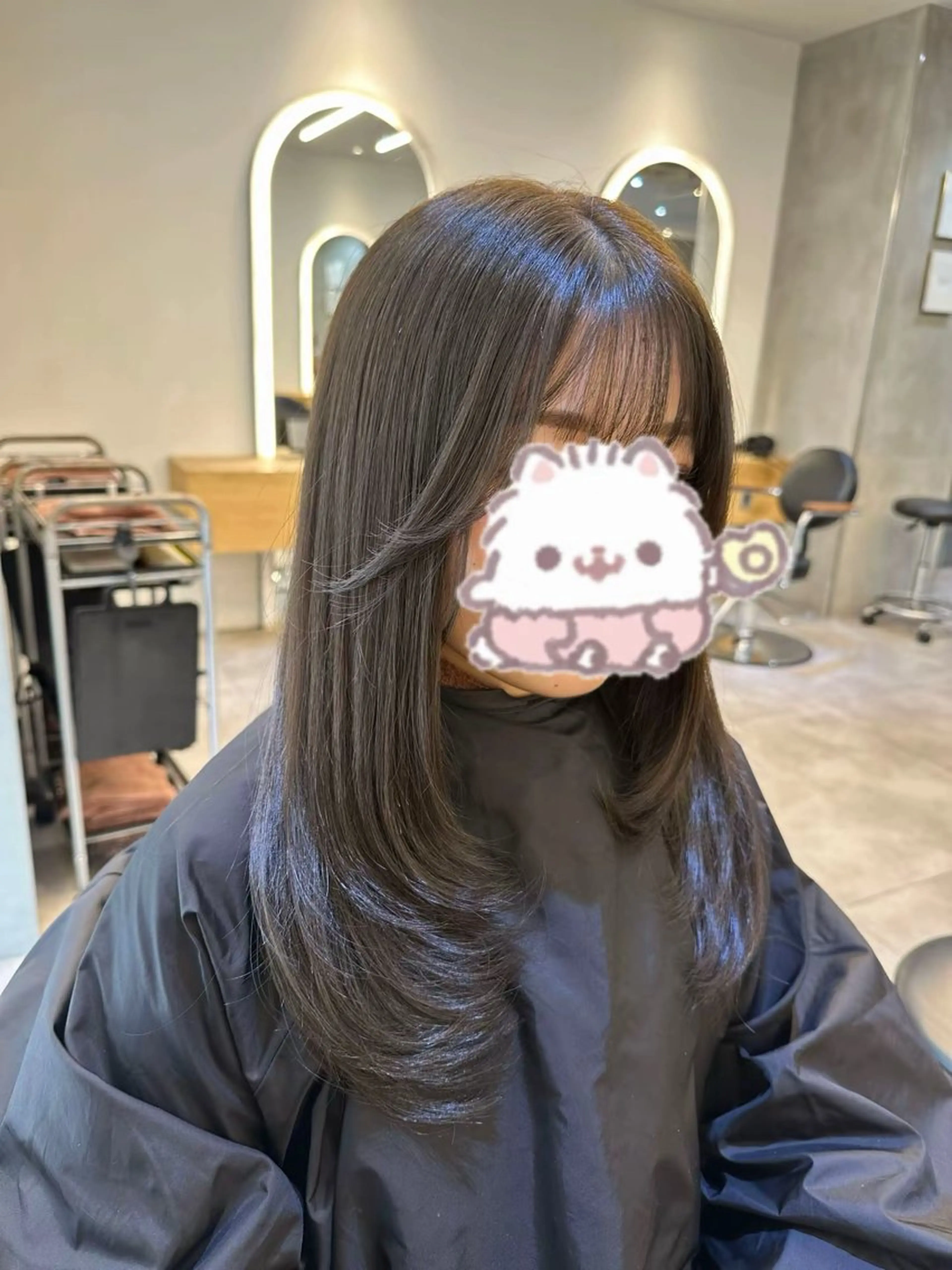 セミロング レイヤーカット カット 中村 かおりのヘアスタイル