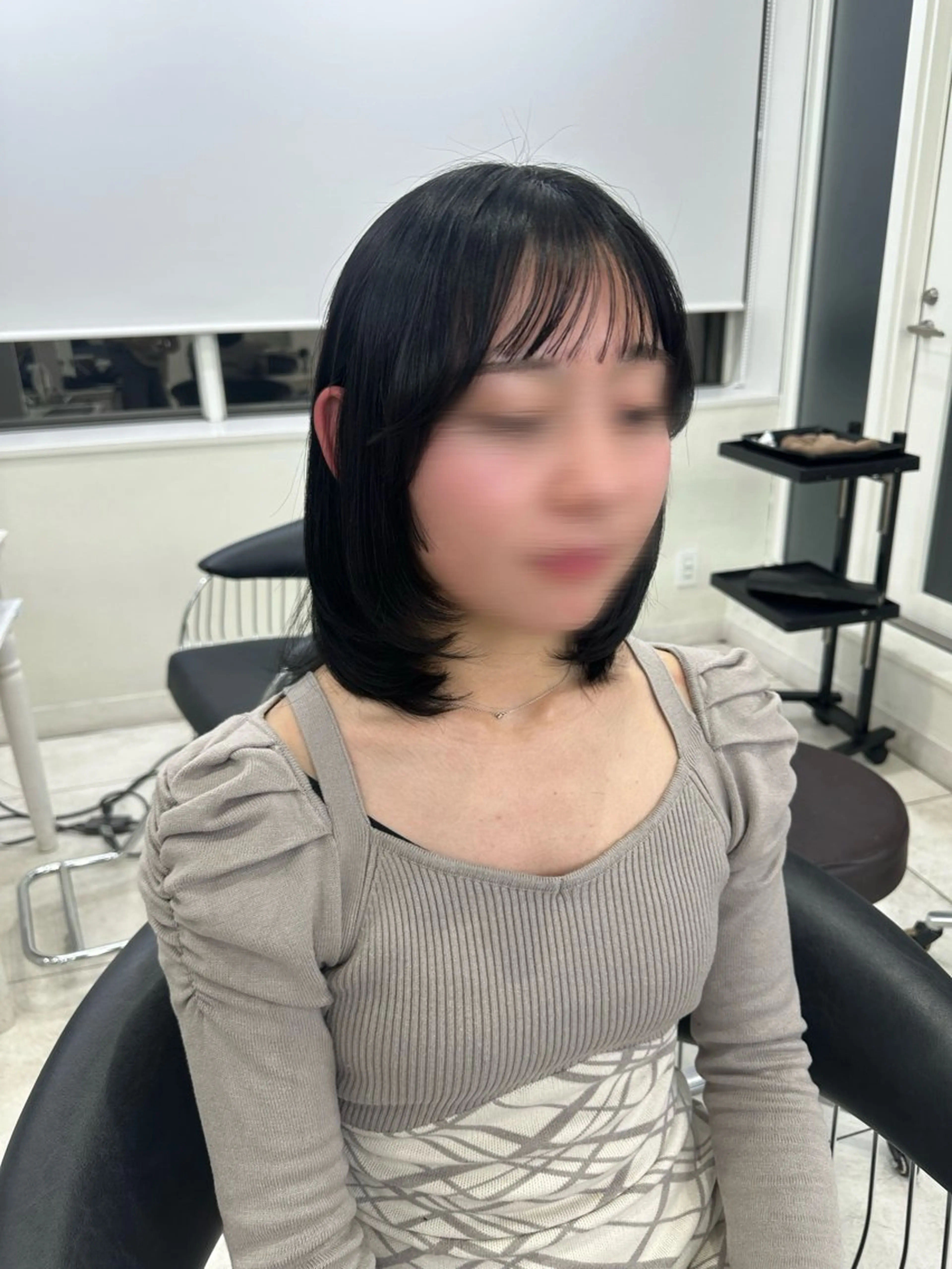 ミディアム ボブレイヤー ボブ レイヤーカット 小顔カット カット 艶髪／ブリーチ🌟 銀座/HARUKAのヘアスタイル