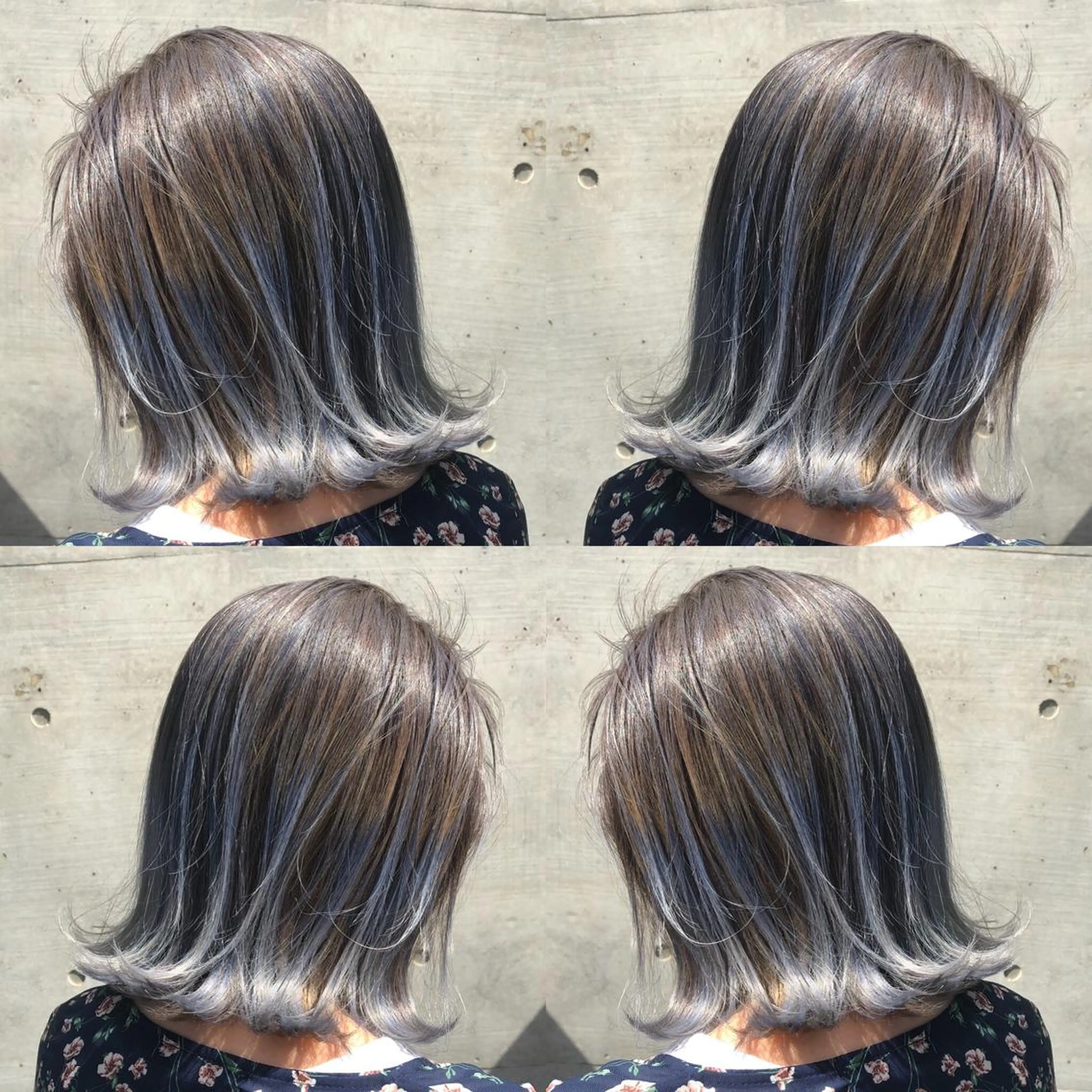 ミディアム カラー ヘアアレンジ アッシュ バレイヤージュ ブルーカラー ブルーアッシュ レイヤーカット ミニモお気に入り数 No.1宍戸雄弥のヘアスタイル